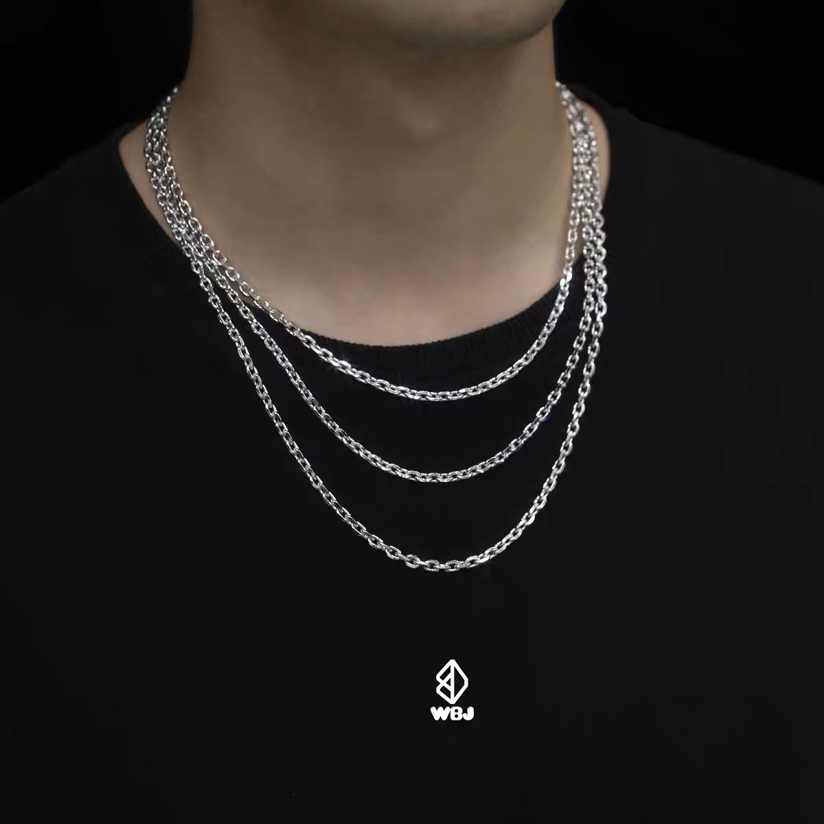 4mm 純銀十字項鍊