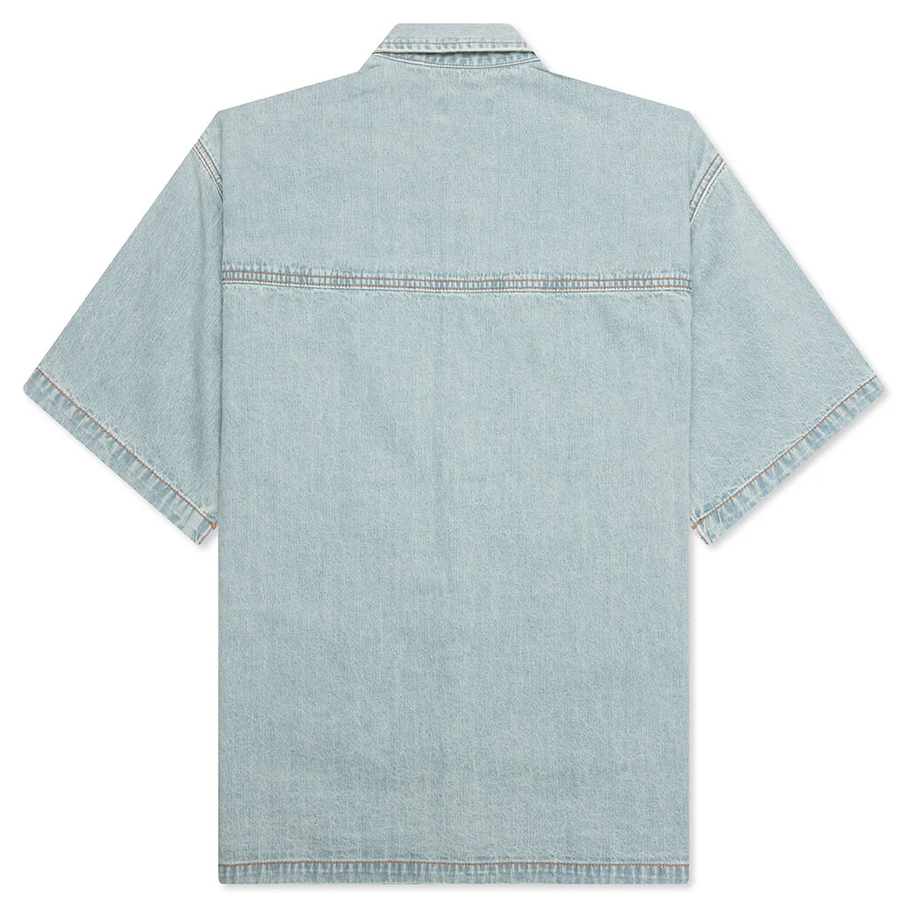 BLUE DOG SS WOVEN SHIRT (CROPPED)