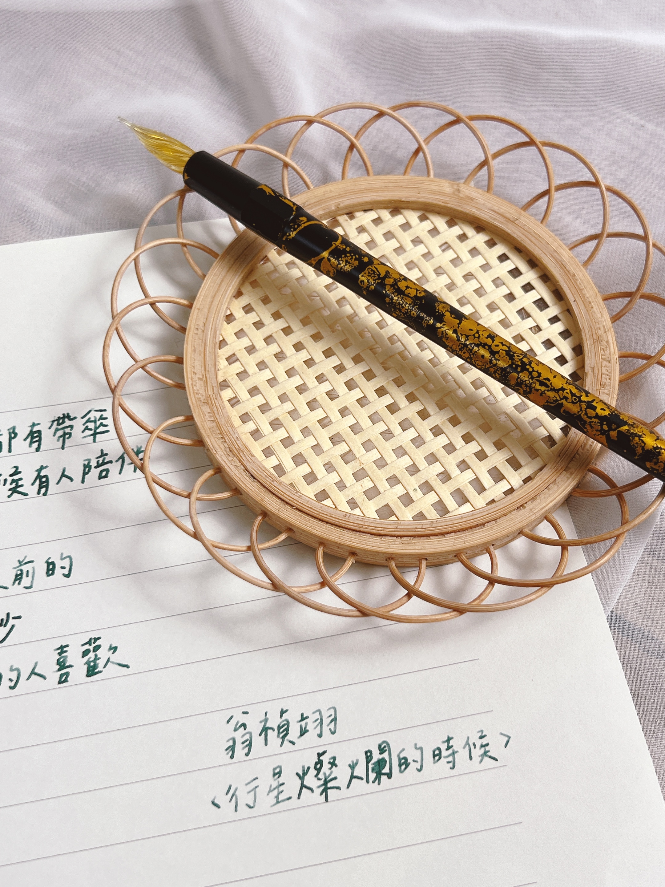 嗨賴限定｜綴金/花黑噴 玻璃筆