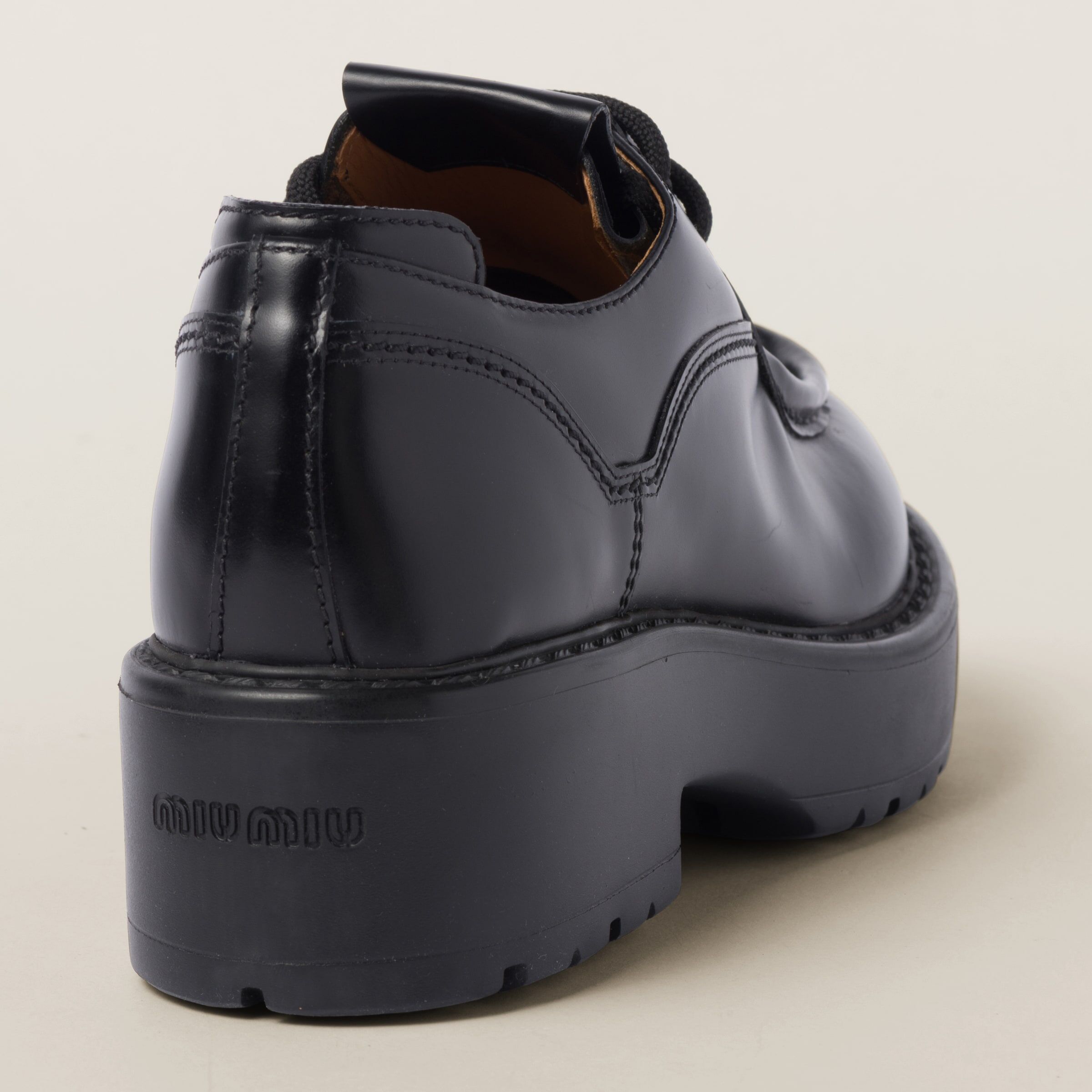 Miu Miu leather lace up shoes