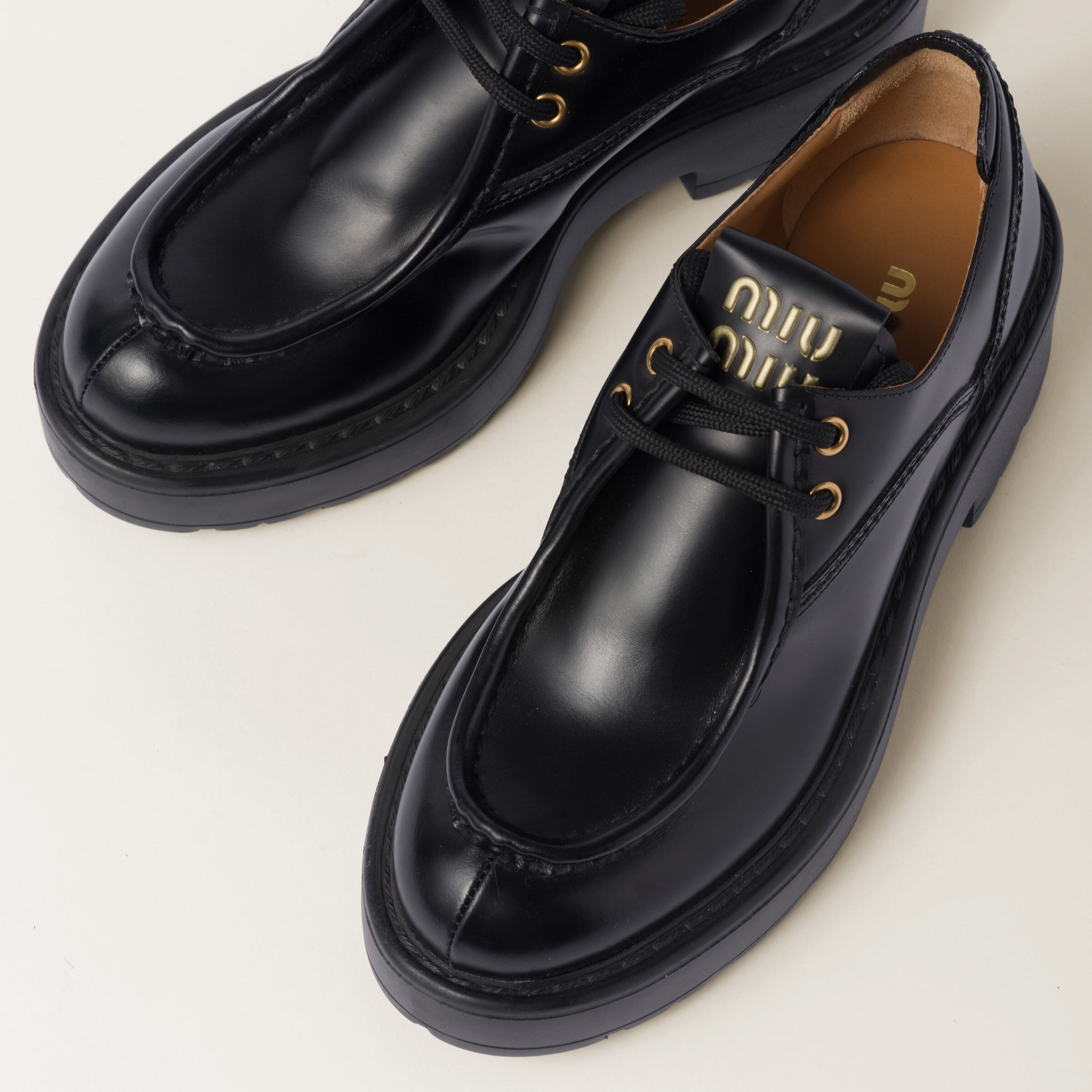 Miu Miu leather lace up shoes