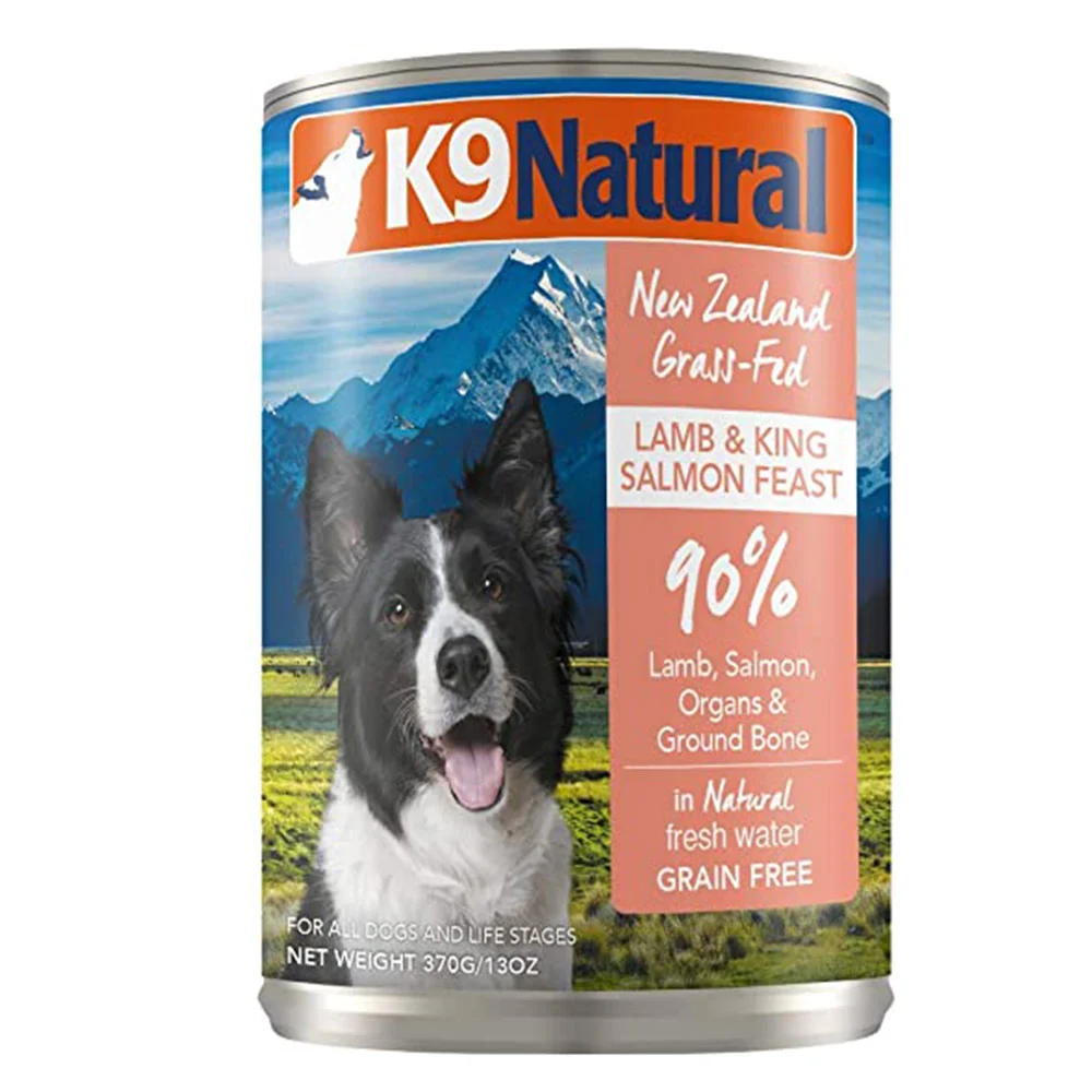 K9 Natural 狗罐頭 - 羊肉及三文魚盛宴 370g（狗狗罐頭）[原箱12罐]