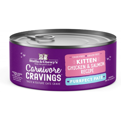 Stella & Chewy's - 無穀物滋味骨湯肉醬主食罐  (幼貓) 雞肉+三文魚 Kitten Chicken and Salmon Pate 79g