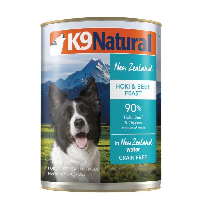 K9 Natural 狗罐頭 - 牛肉及蘆尖尾鱈魚370g（狗狗罐頭）[原箱12罐]