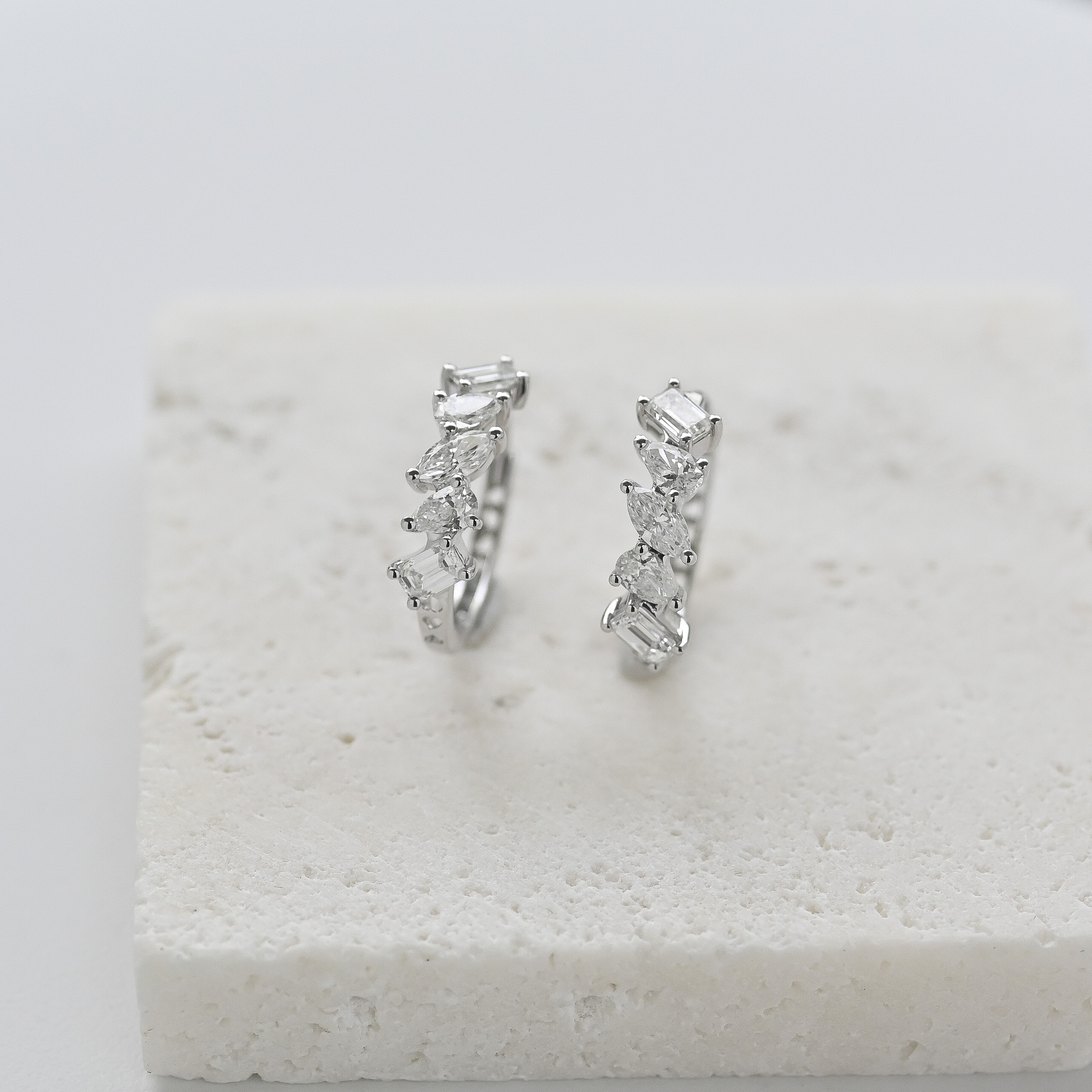 18K Multi-Shaped Diamond Earring