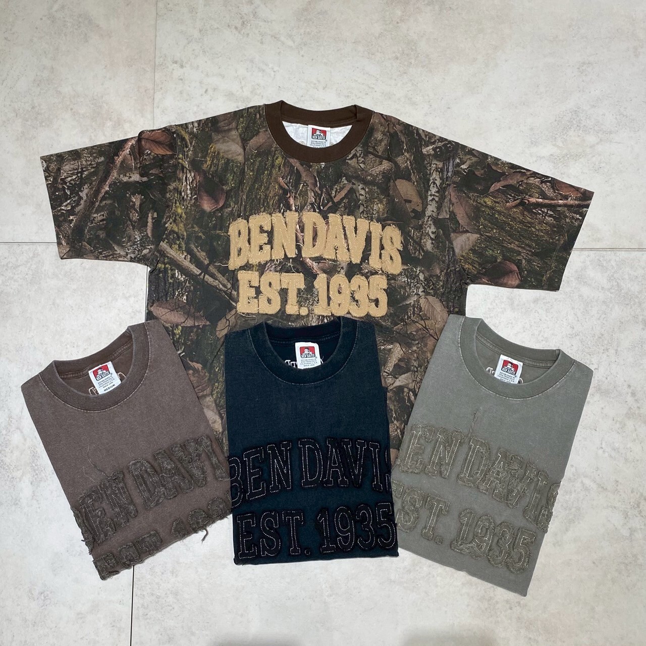 Ben davis 毛絨標誌復古刺繡印花短Tee C-25580046