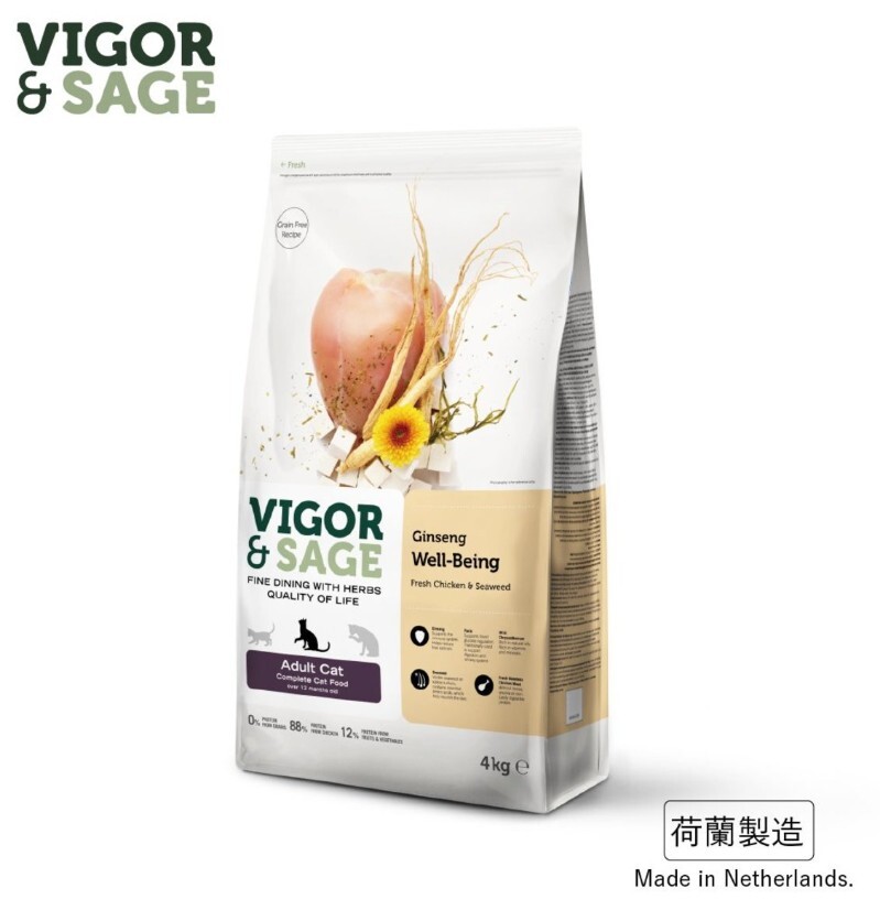 Vigor & Sage 人參體健成貓糧 4KG