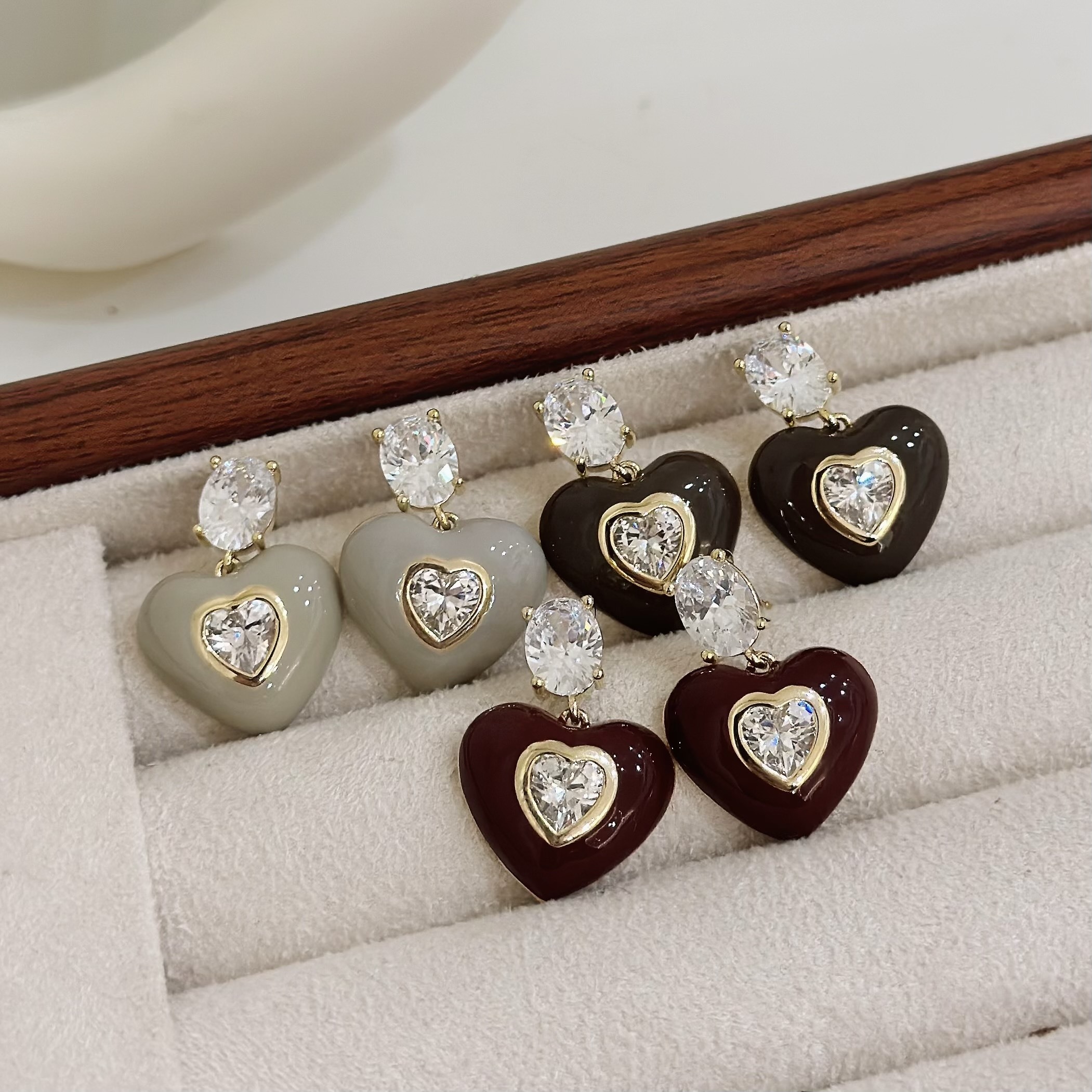 B413烤漆愛心鑽垂吊