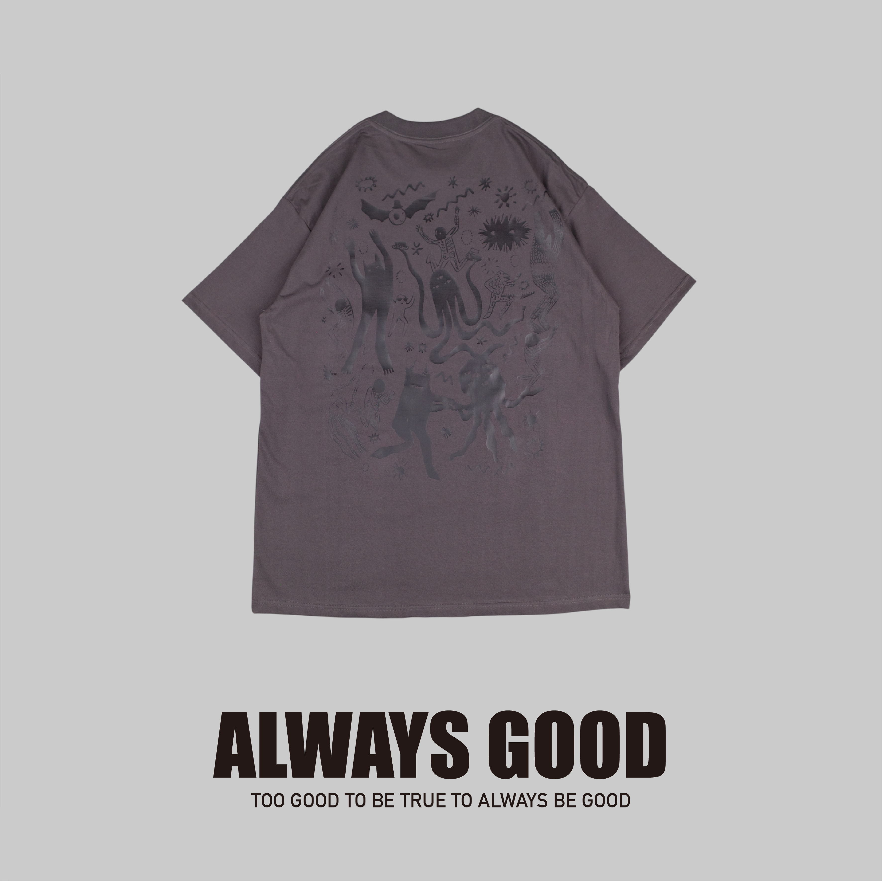 『Always_Good』抽象塗鴉 印花 短T