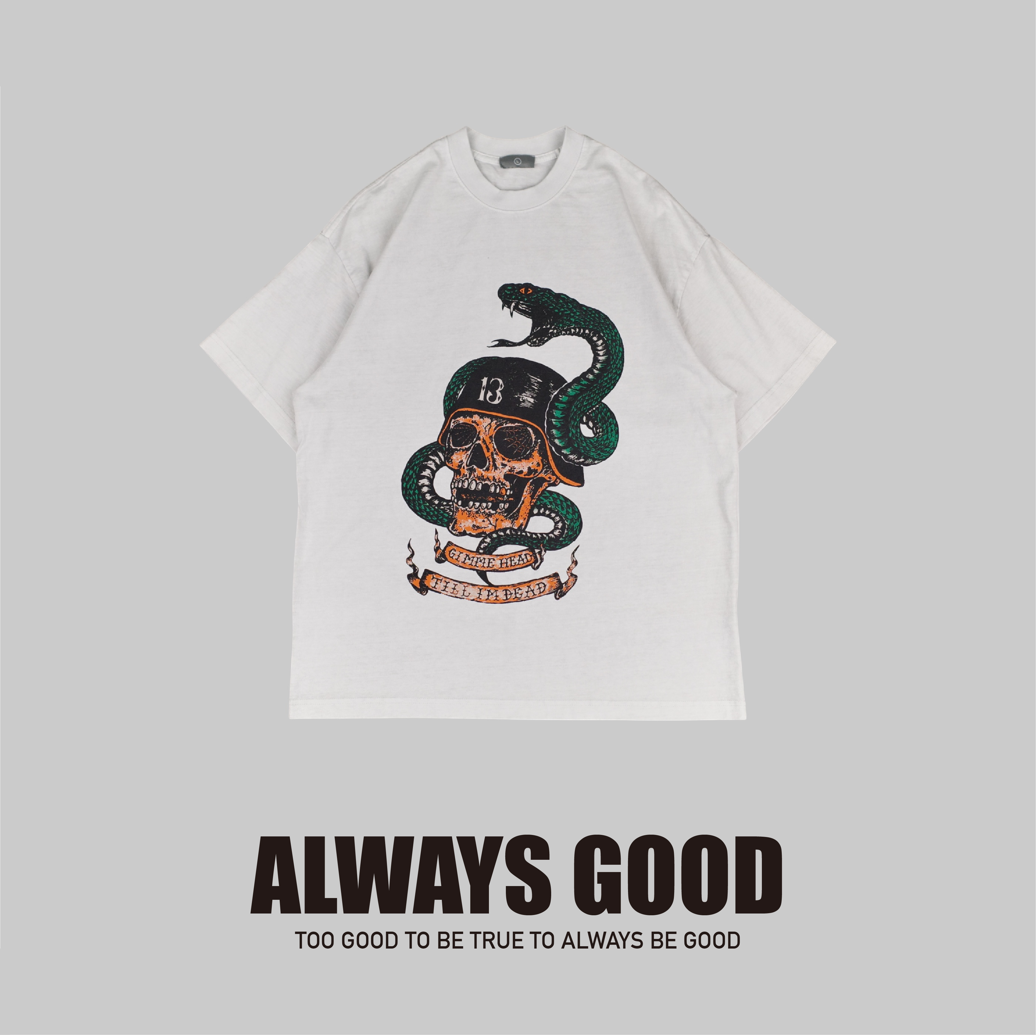 『Always_Good』蛇與骷髏 印花 短T