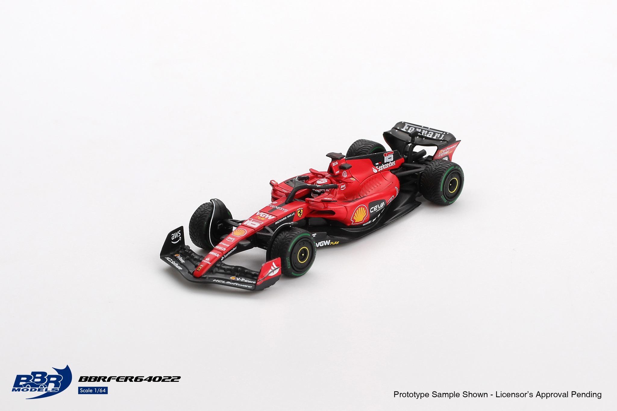 BBR Models Ferrari SF23 #16 C. Leclerc 2023 Monaco GP