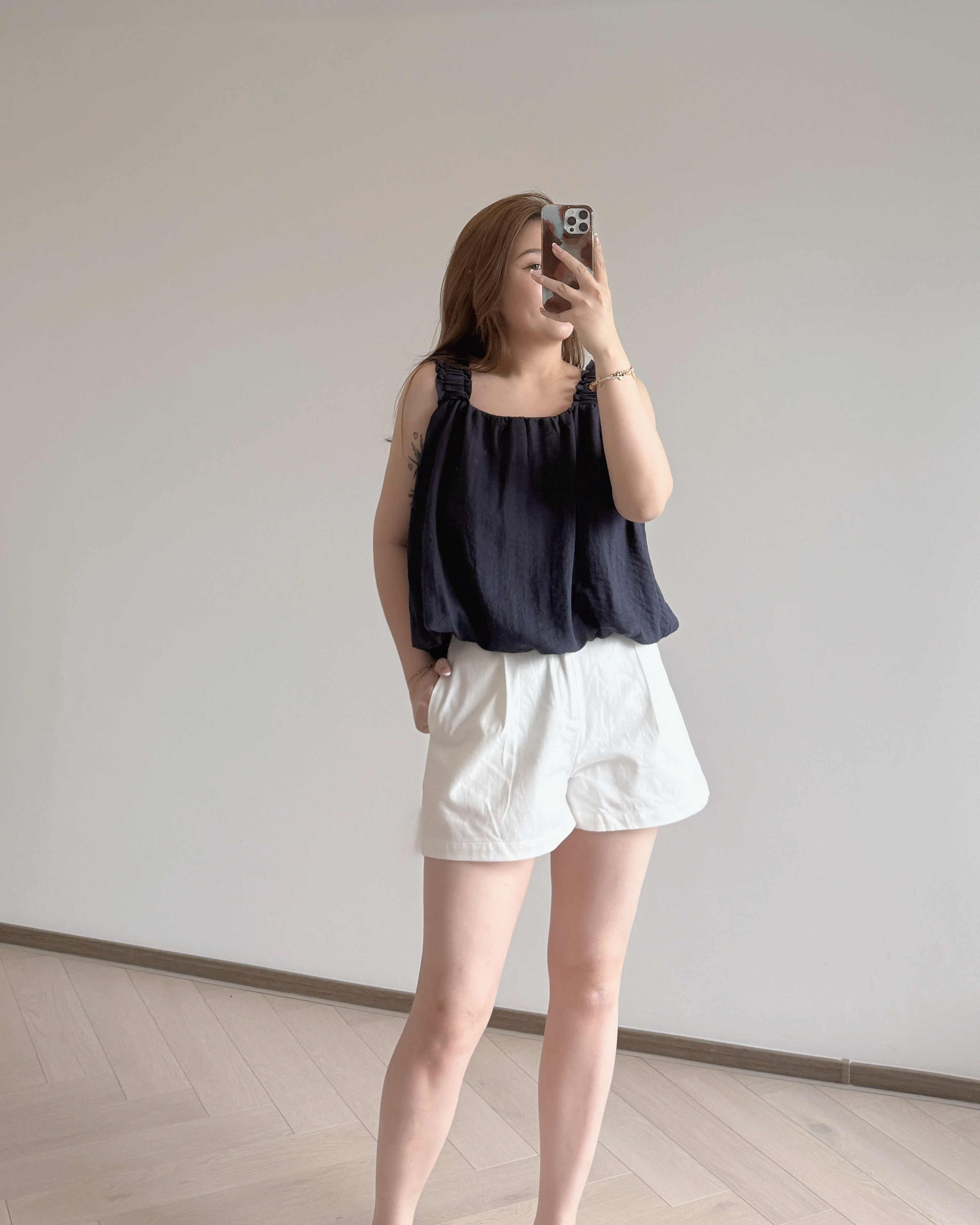 現貨 Vol.17 7206 深藍涼感布背心闊腳褲套裝