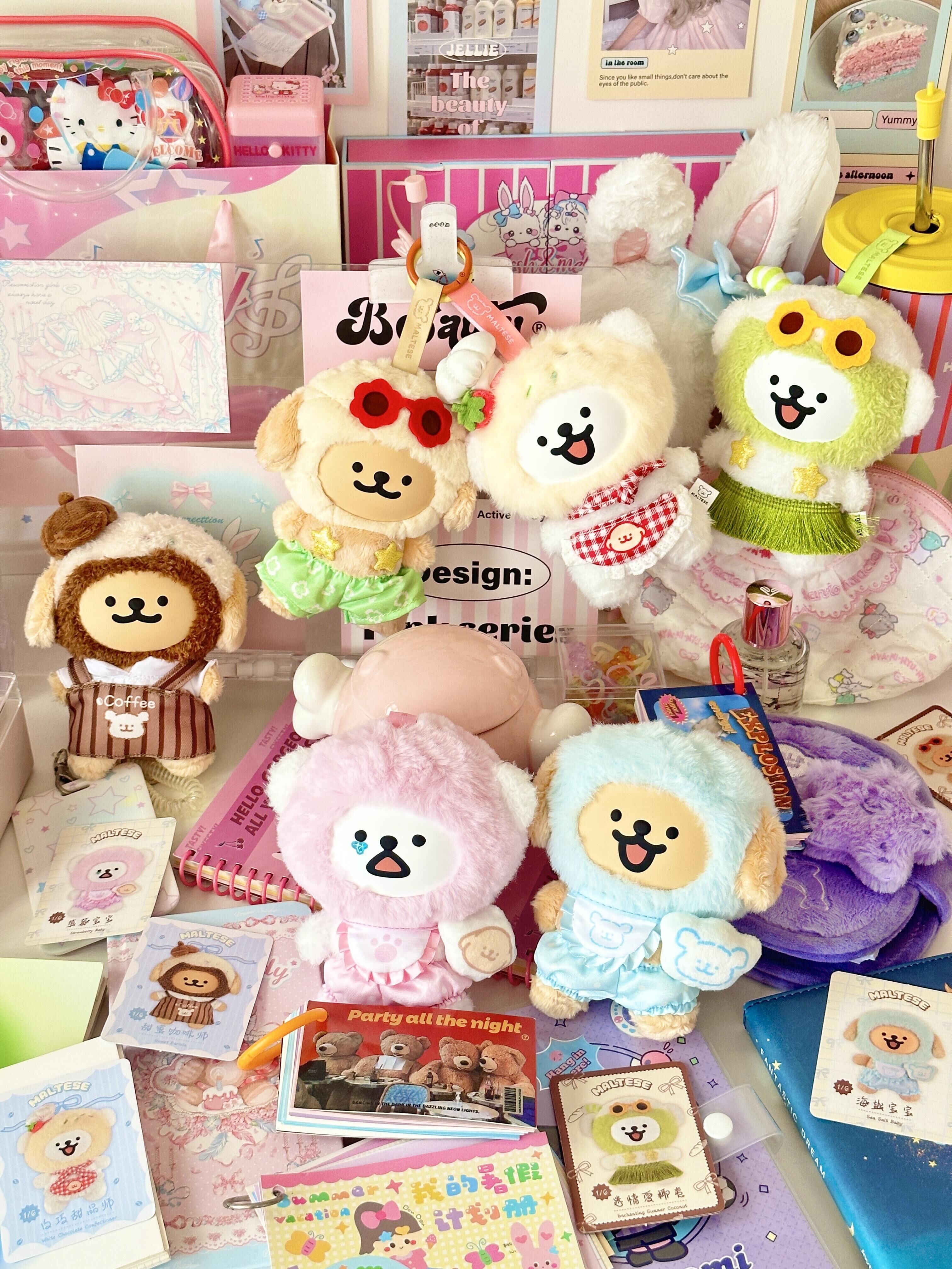 線條小狗 正版授權 繽紛日常系列盲盒6款 搪膠 毛絨 掛飾 小金毛 小白(任買兩件711免運)/預購