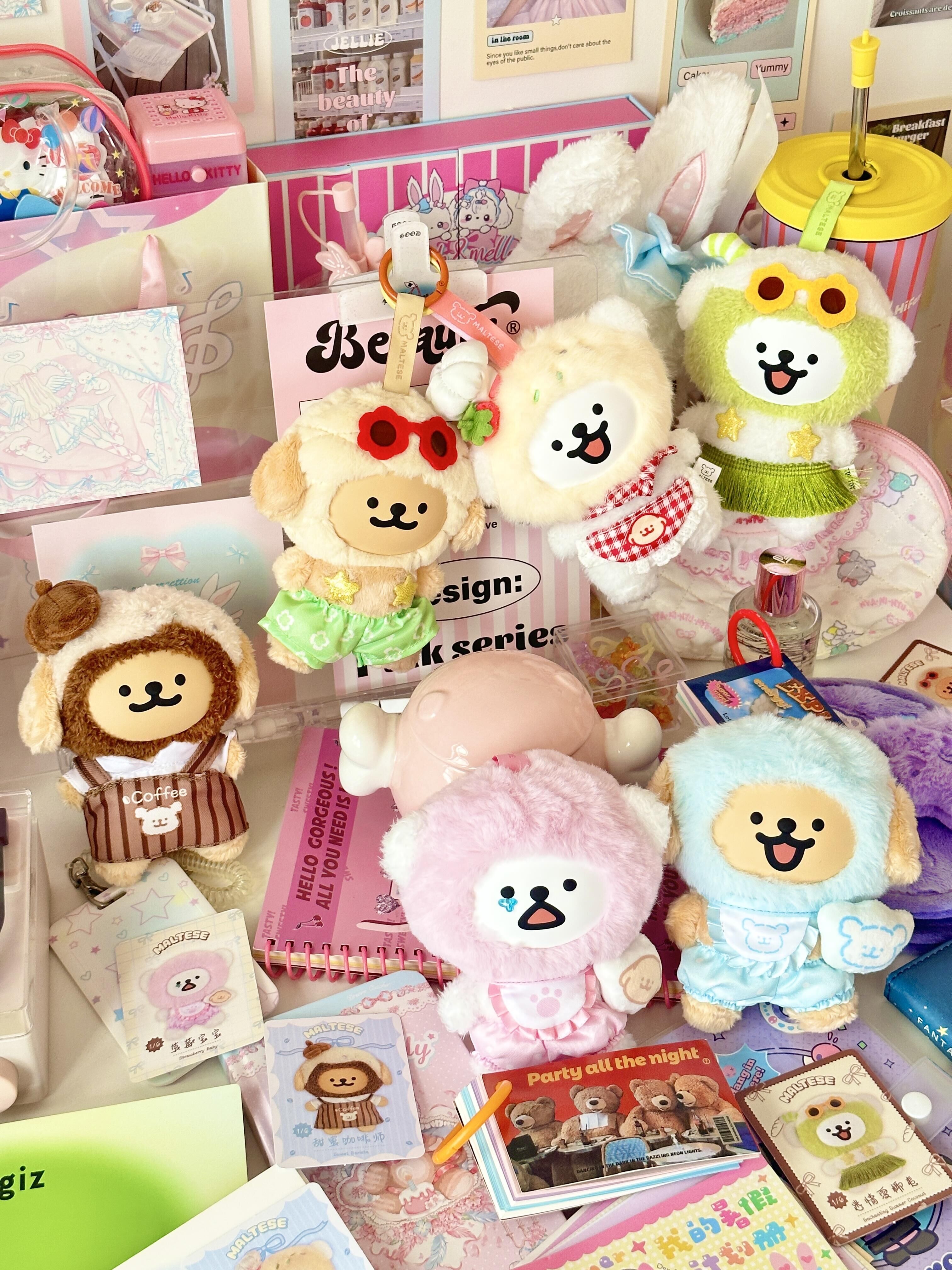 線條小狗 正版授權 繽紛日常系列盲盒6款 搪膠 毛絨 掛飾 小金毛 小白(任買兩件711免運)/預購