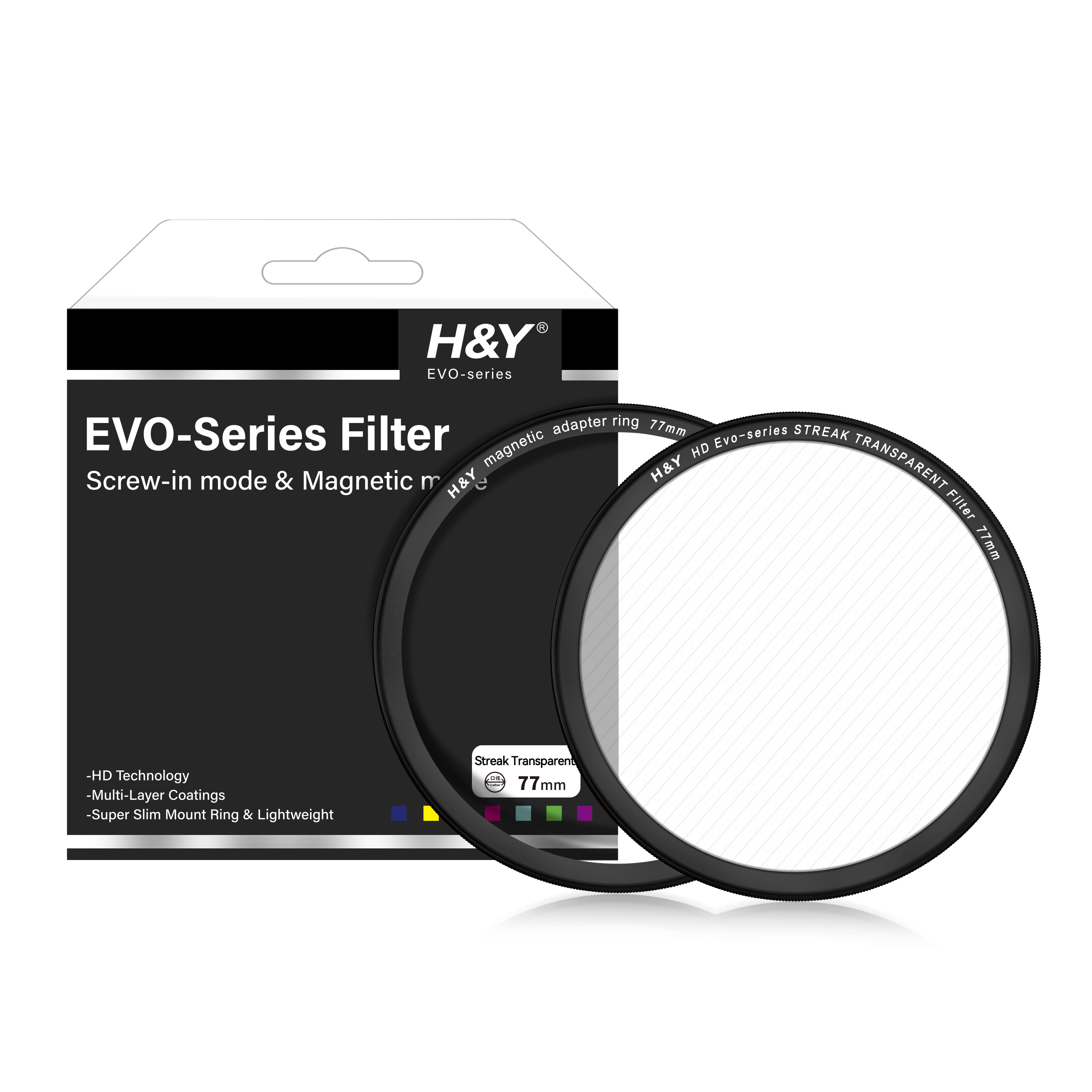 H&Y EVO系列 磁紋二合一 透明拉絲鏡