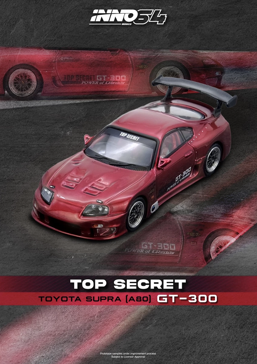 【預訂】INNO64 Toyota Supra (A80) "Top Secret" Red