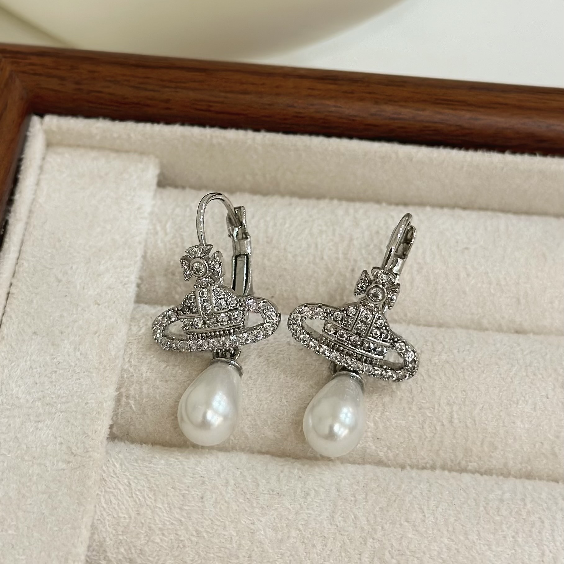 B461排鑽星球珍珠垂吊易扣