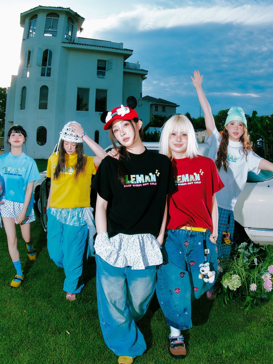 LEMANISM 立體小花 字母 小高領短袖