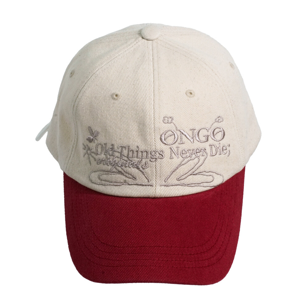 Old Things Never Die [FLOWER] KNOT CAP - RED/IVORY