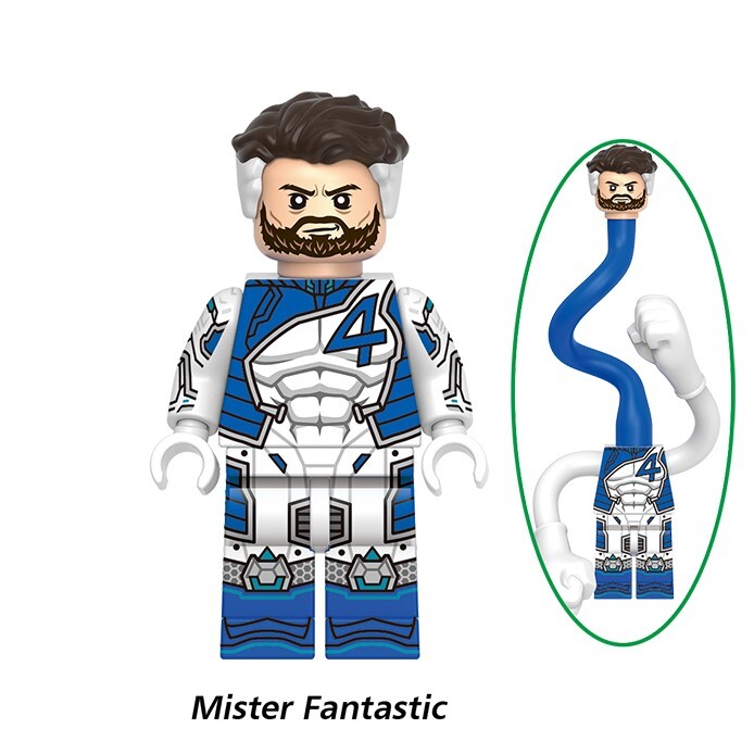 The Fantastic Four Mr Fantastic Custom Minifigures Minifigs Fit Lego G0146 GH0349