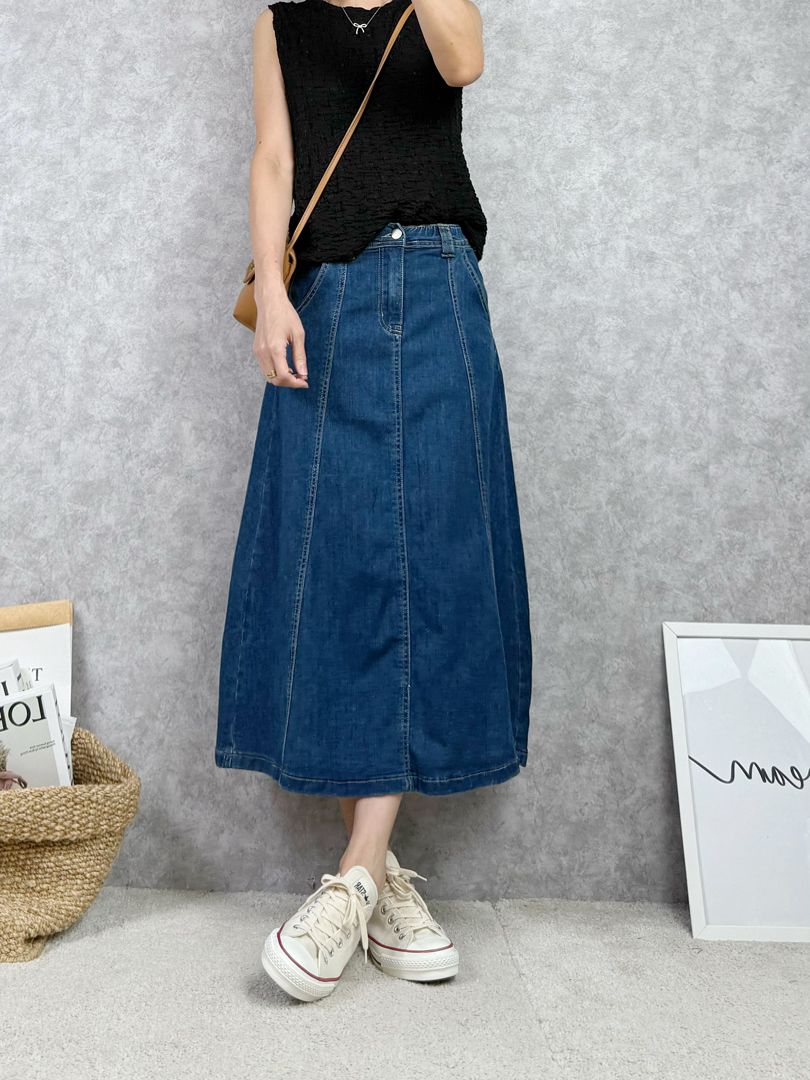 挺布剪裁 x 優雅版型 ☆ 藏不住的清新氣質牛仔裙