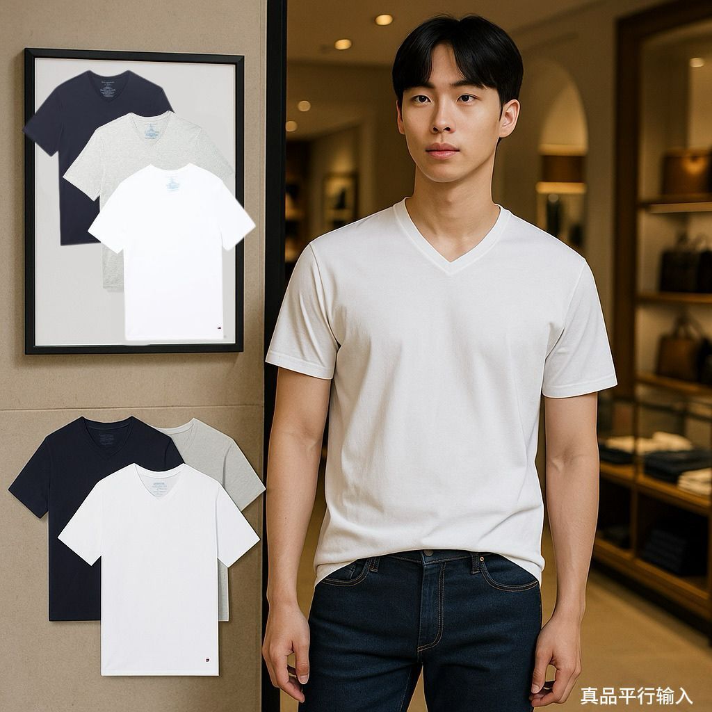 【現貨】Tommy Hilfiger Classics G062305 男裝V領短袖3件裝
