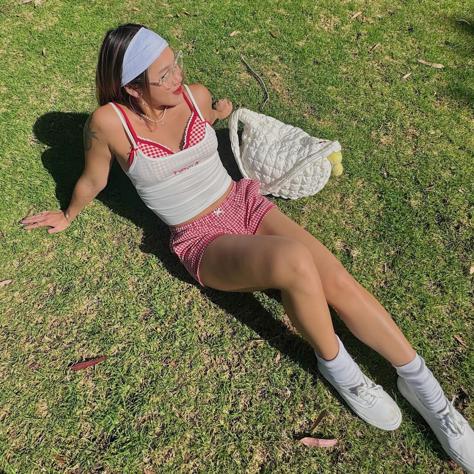 夏日美式紅白格紋短褲🥞