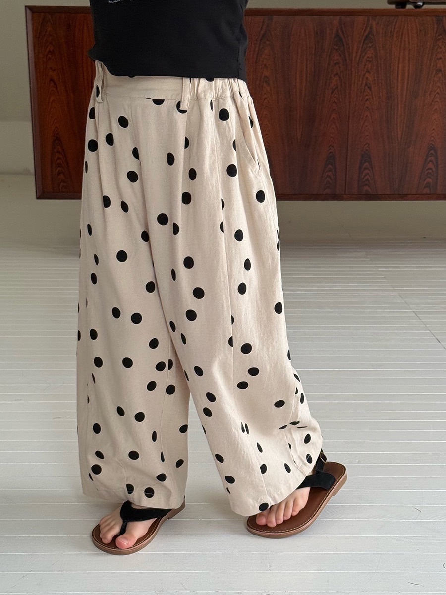 水洗竹節棉波點防蚊褲