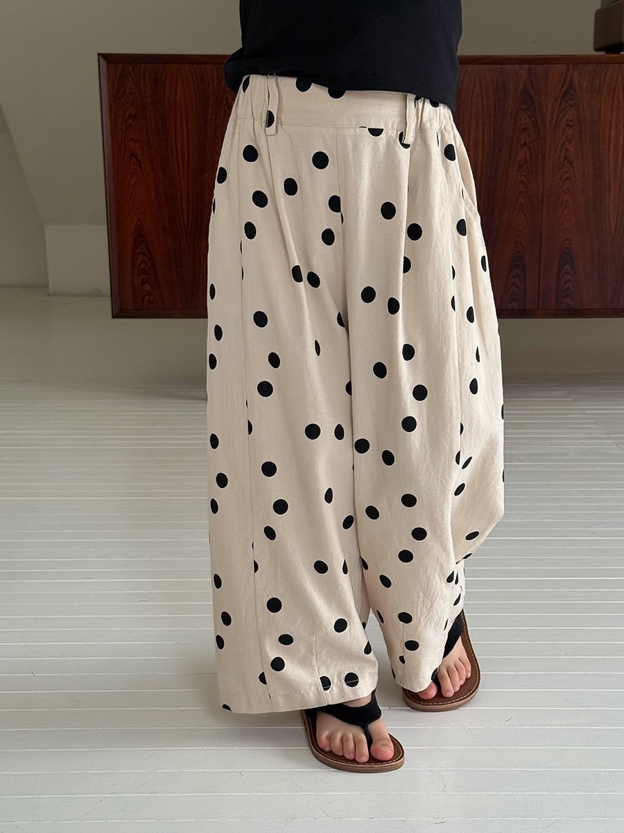 水洗竹節棉波點防蚊褲