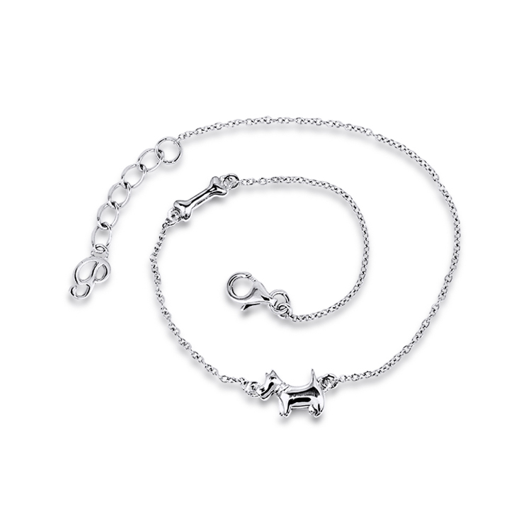 925純銀「汪汪Dog」腳鍊(22公分+3公分延長鍊)-SNF0007