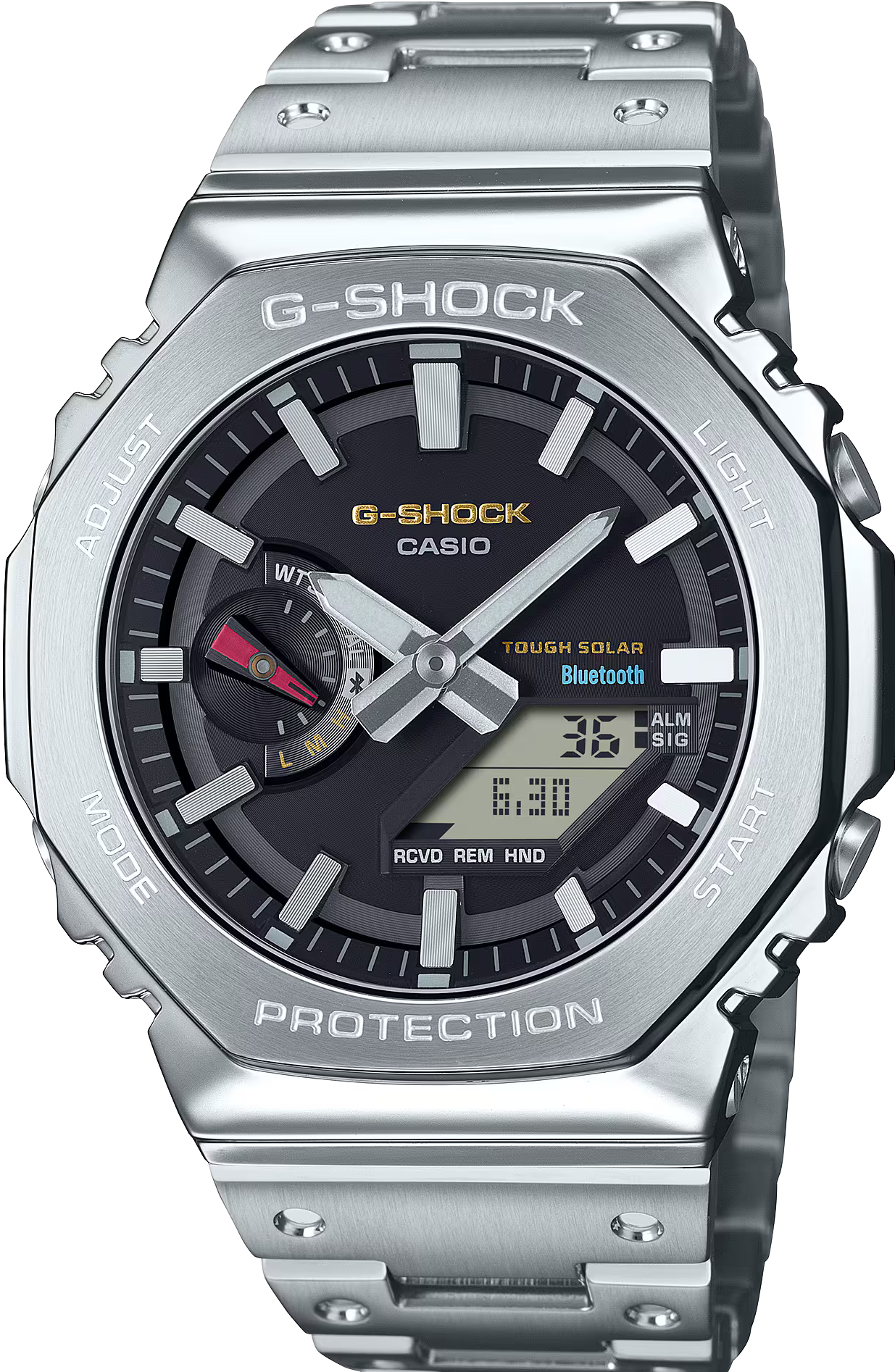 萬年鐘錶 - G-SHOCK   金金屬系列太陽能藍牙運動電子錶 GM-B2100SD-1C  錶徑 : 44.4 mm