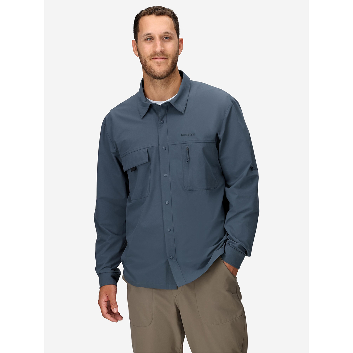 Marmot Men's AirExchange UPF 40 Overshirt 男款 Aeroform 快乾透氣長袖襯衫外套 M16047-24369 Thunderhead [HappyOutdoor]
