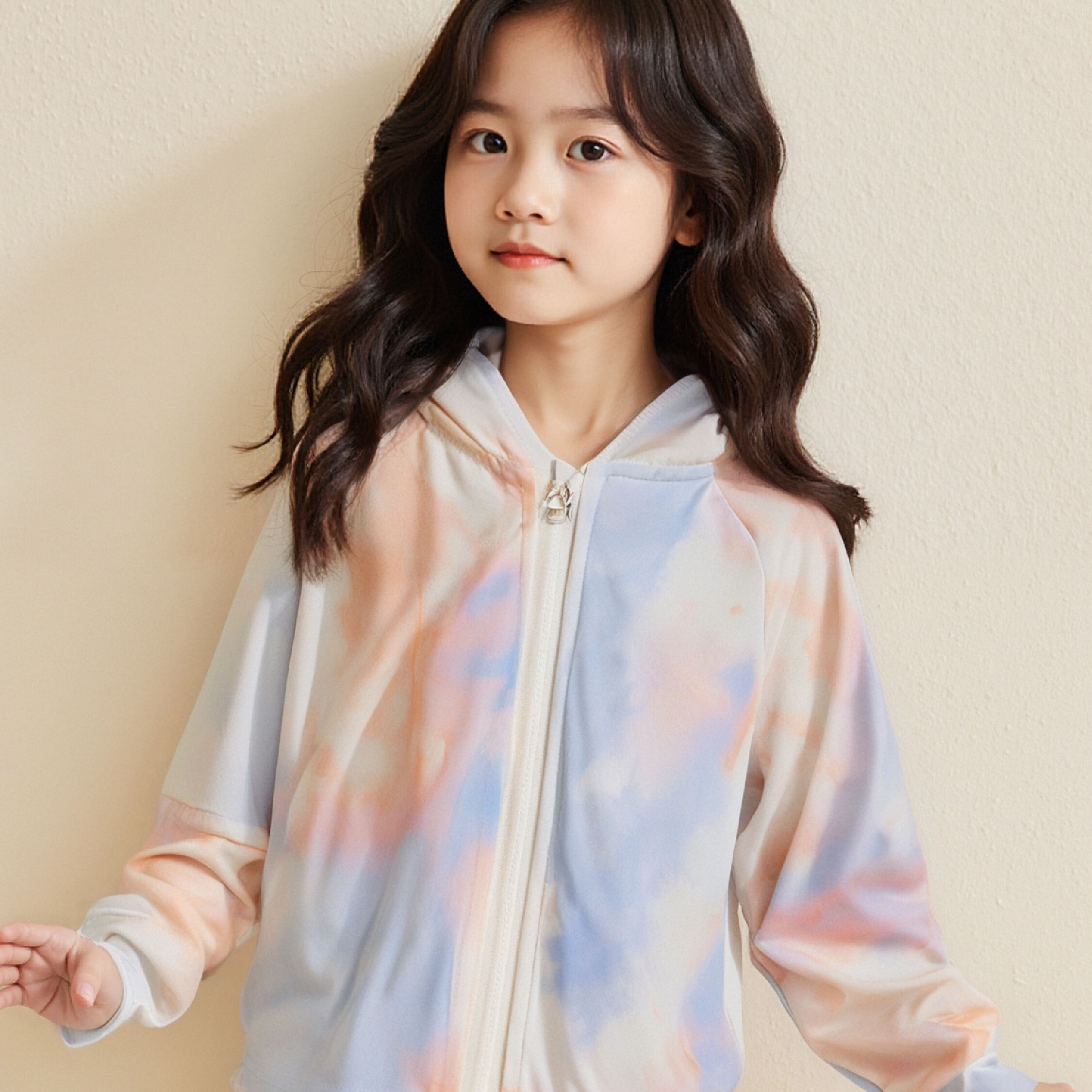 【H50478】繽紛炫彩暈染連帽防曬外套＊二色