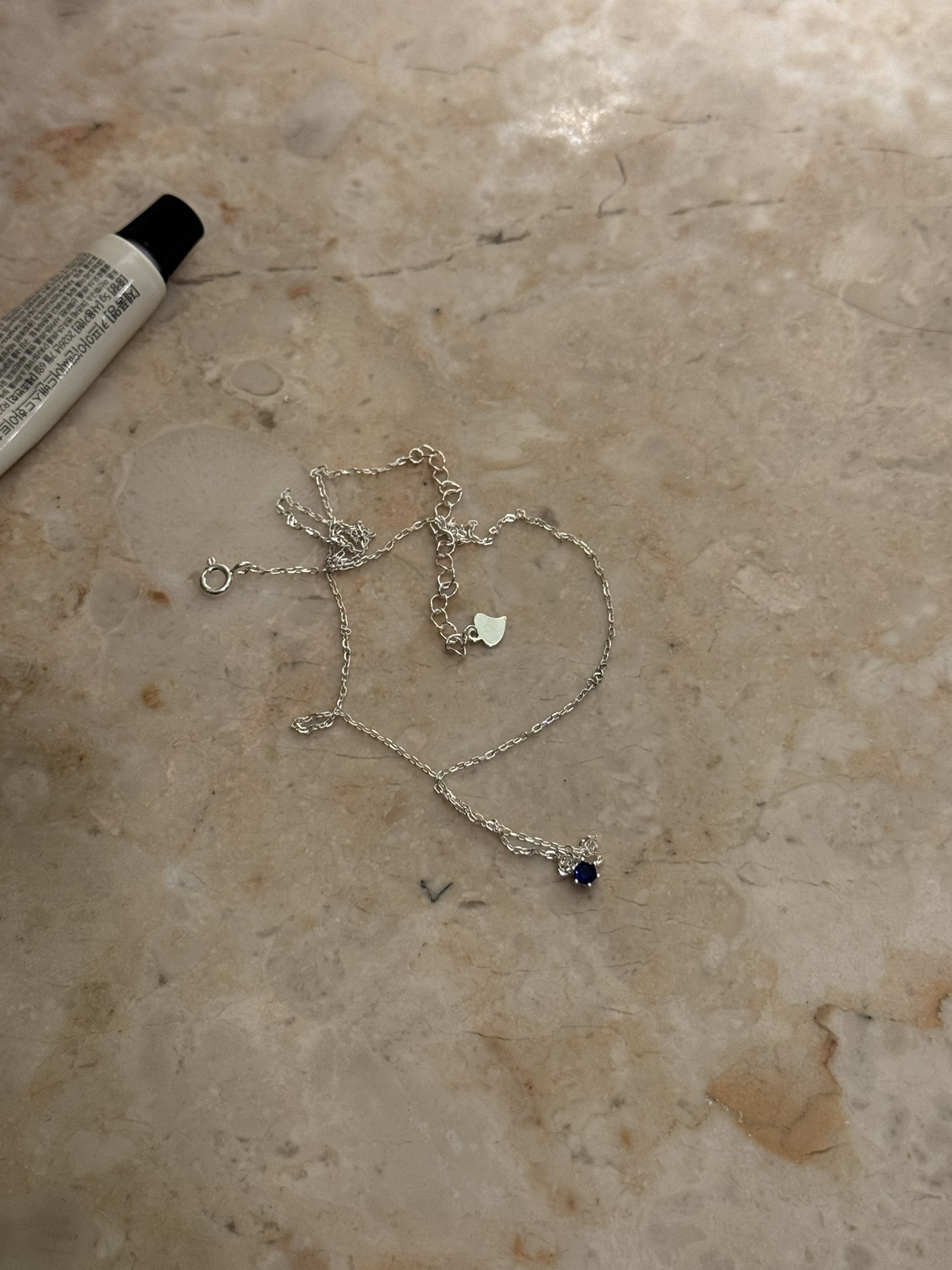 K39 藍鑽項鍊-925純銀