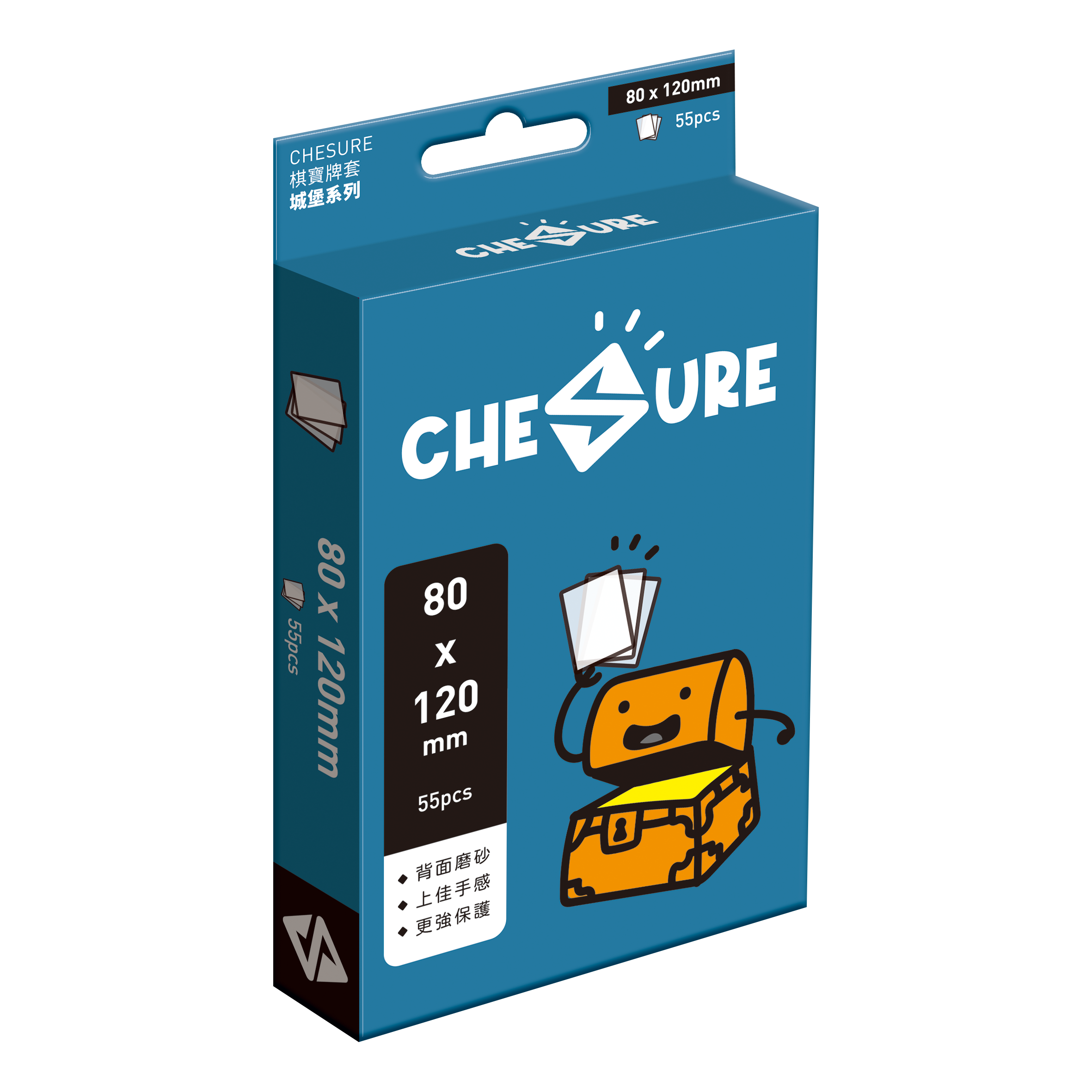 (80x120mm)棋寶牌套-城堡(繁)  厚卡套 磨砂 55pcs /CHESURE Sleeves Rook