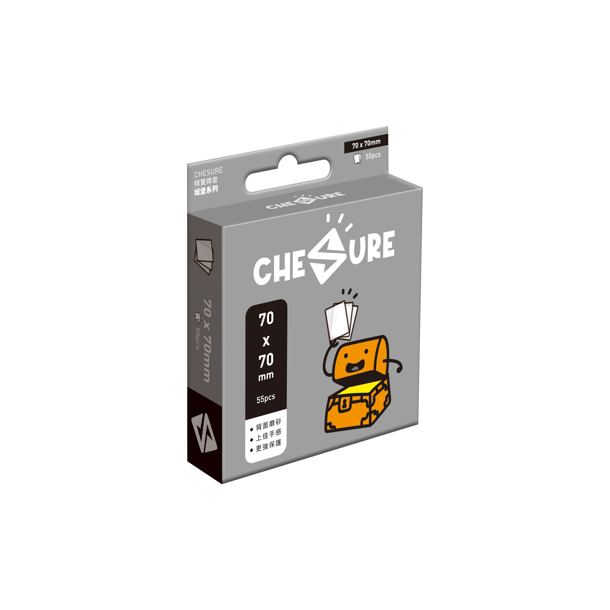 (70x70mm)棋寶牌套-城堡(繁)厚卡套 磨砂 55pcs/Chesure Sleeves Rook