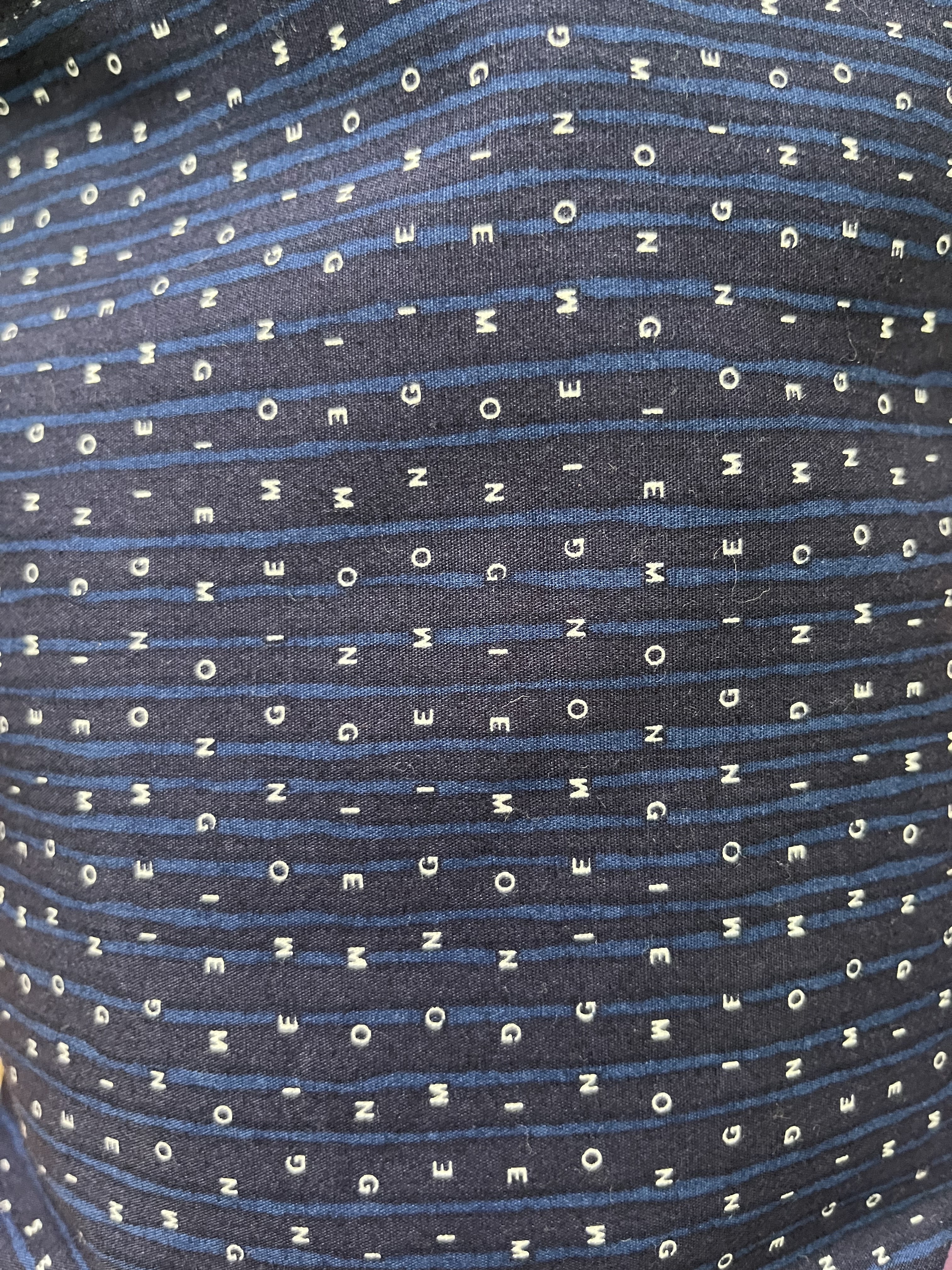 日本製藍色字母手挽袋