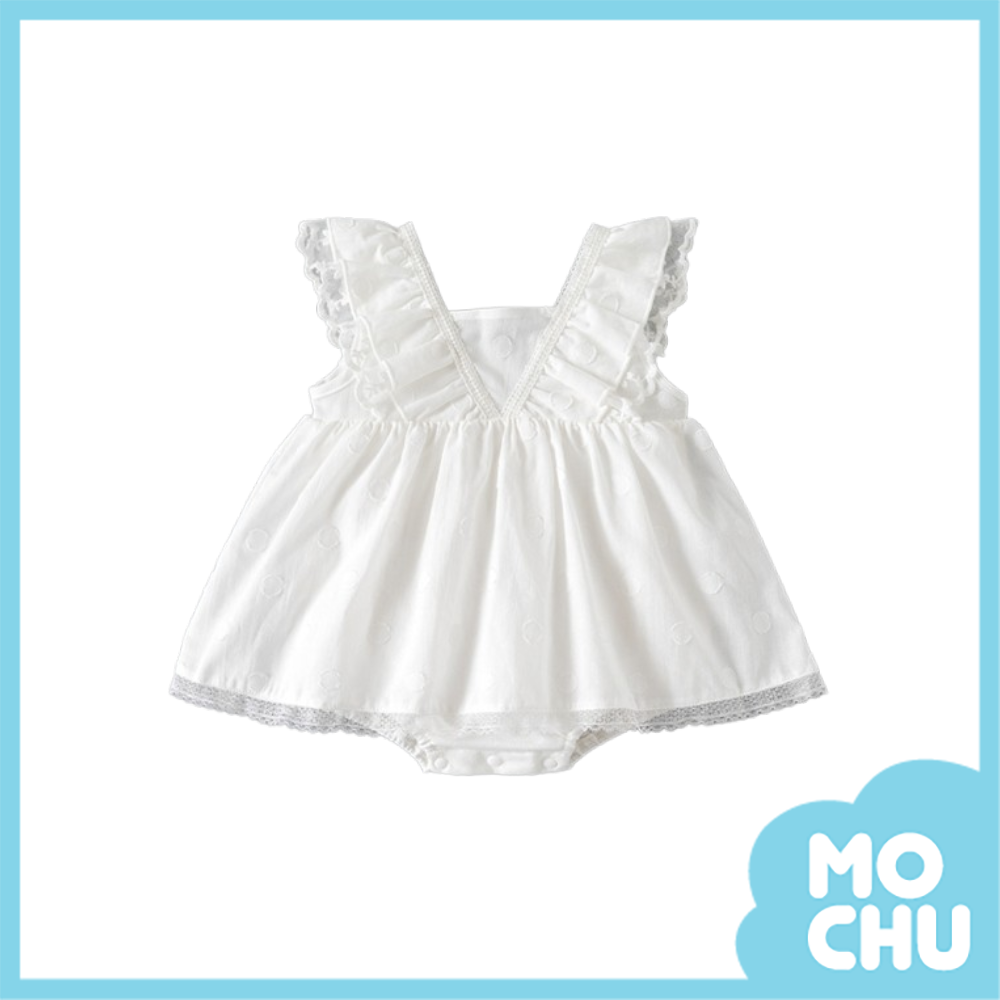 Ｖ型荷葉邊吊帶包屁裙