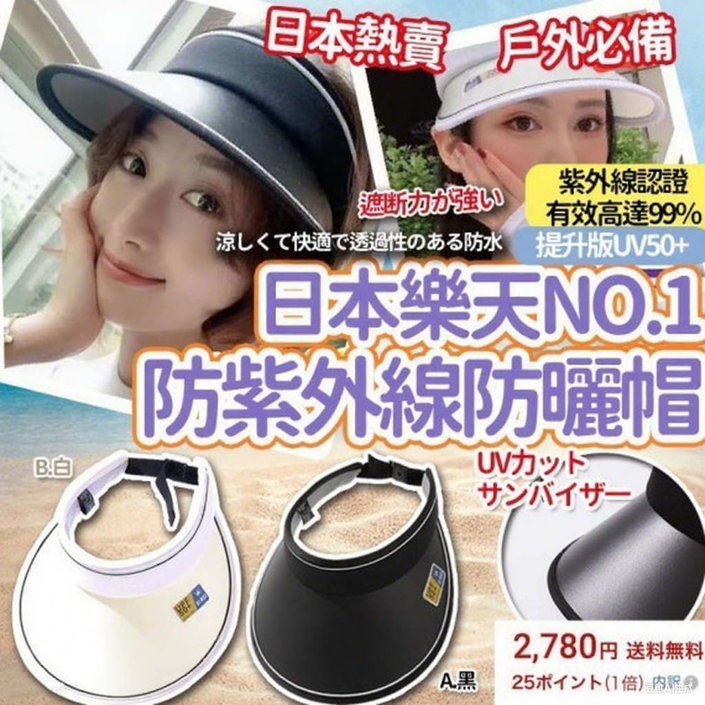 樂天No.1 防紫外線防曬UV帽 Z71(7至14日寄出)