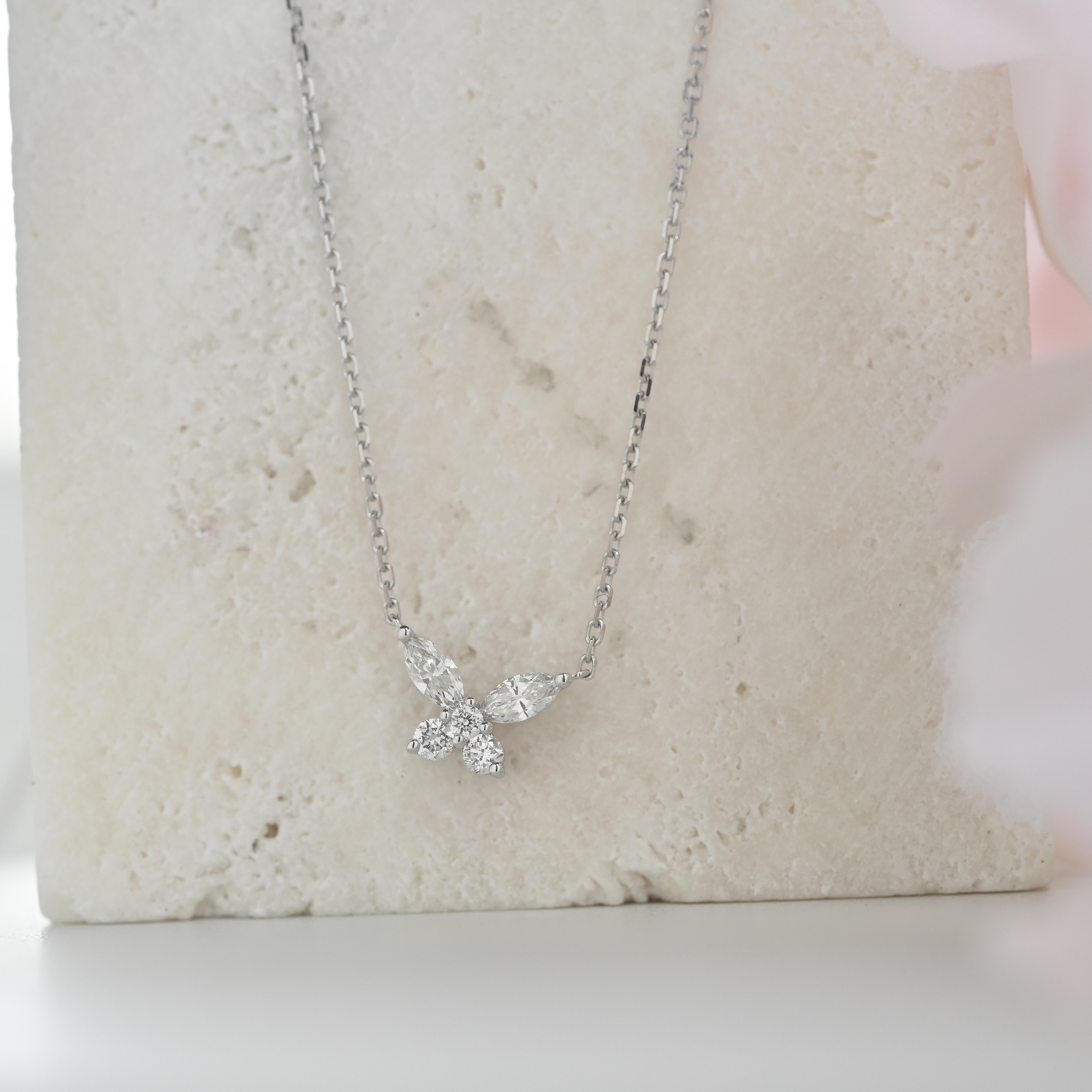 18K Butterfly Diamond Necklace