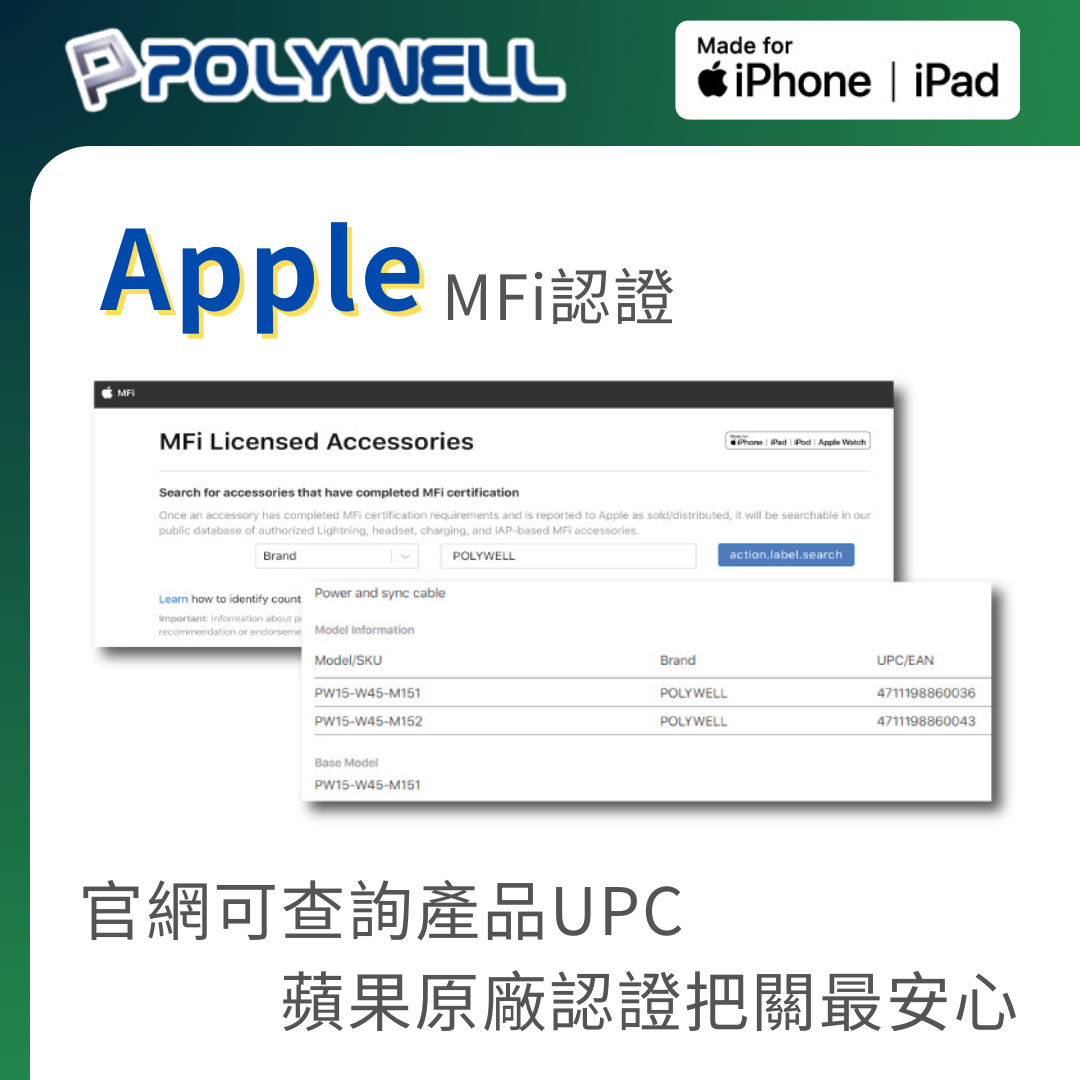 台灣現貨 POLYWELL Type-C Lightning 蘋果MFi認證PD快充線 1~2米 iPhone