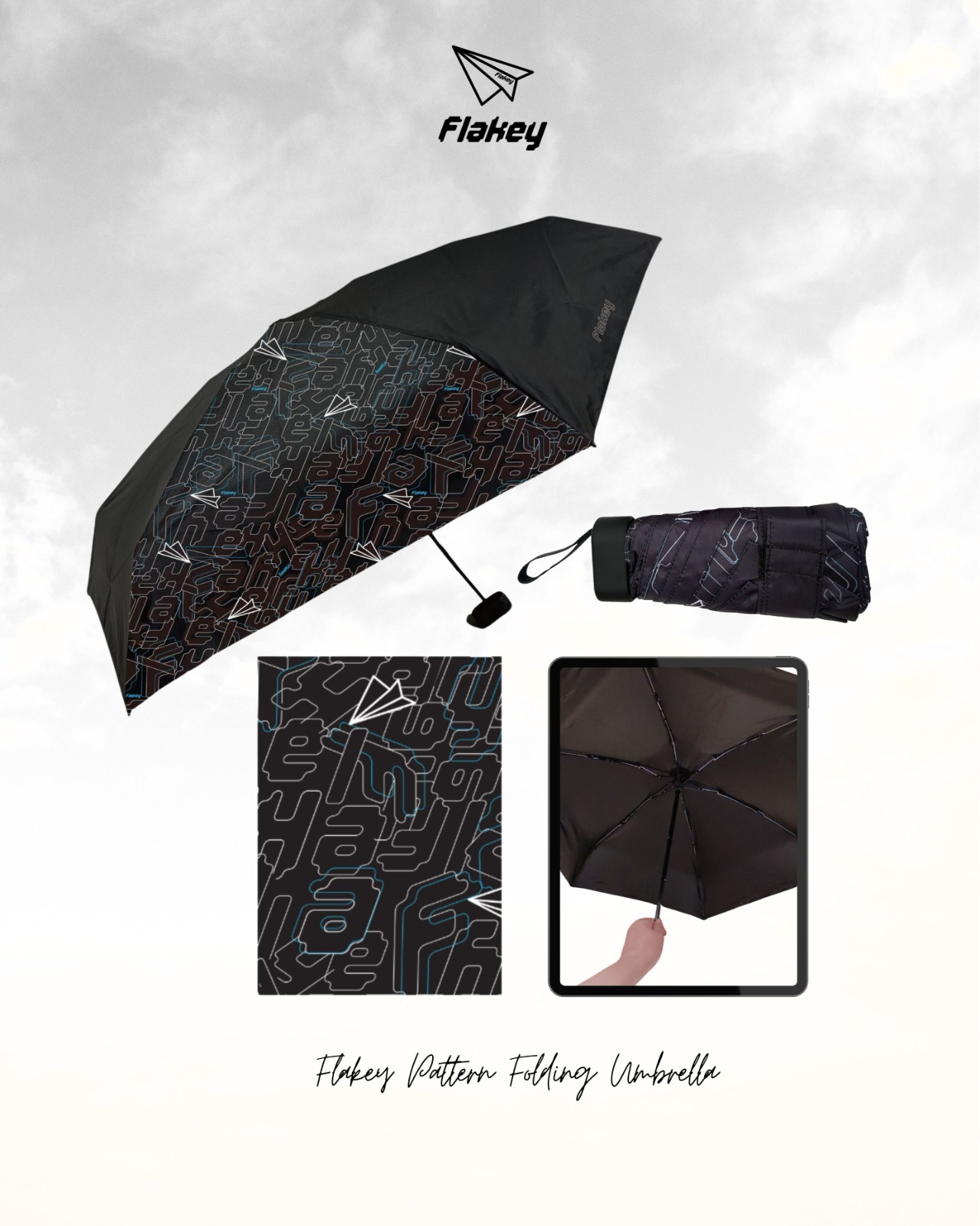 Flakey 拼接摺疊雨傘 2025