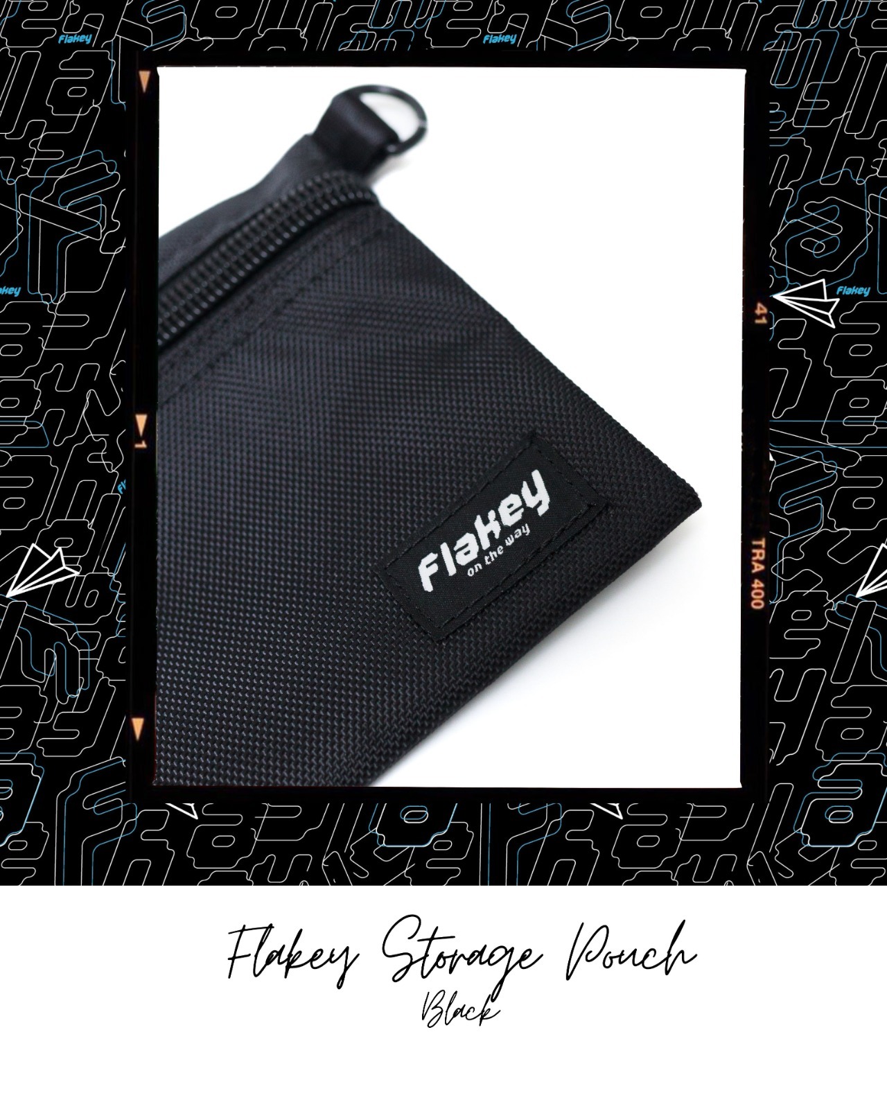 Flakey 尼龍隨身儲物袋 (黑)