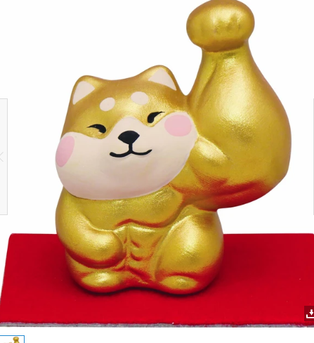 日式陶瓷強臂柴犬擺設(小)(左手) (非日本製)