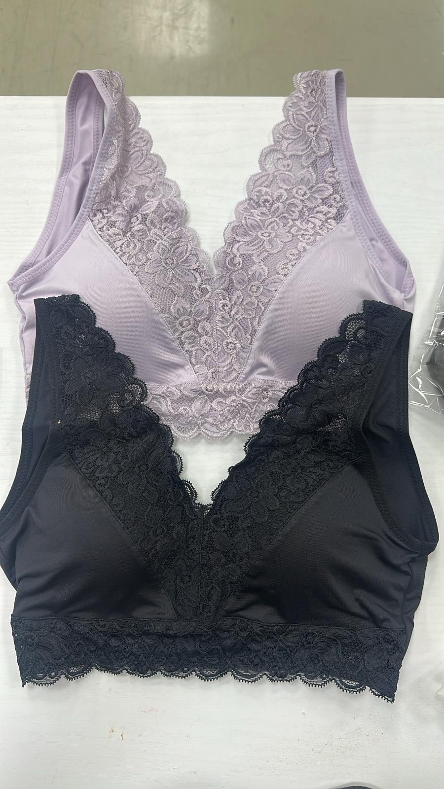 ( 1 SET) CINN BRA PURPLE/BLACK SIZE XL