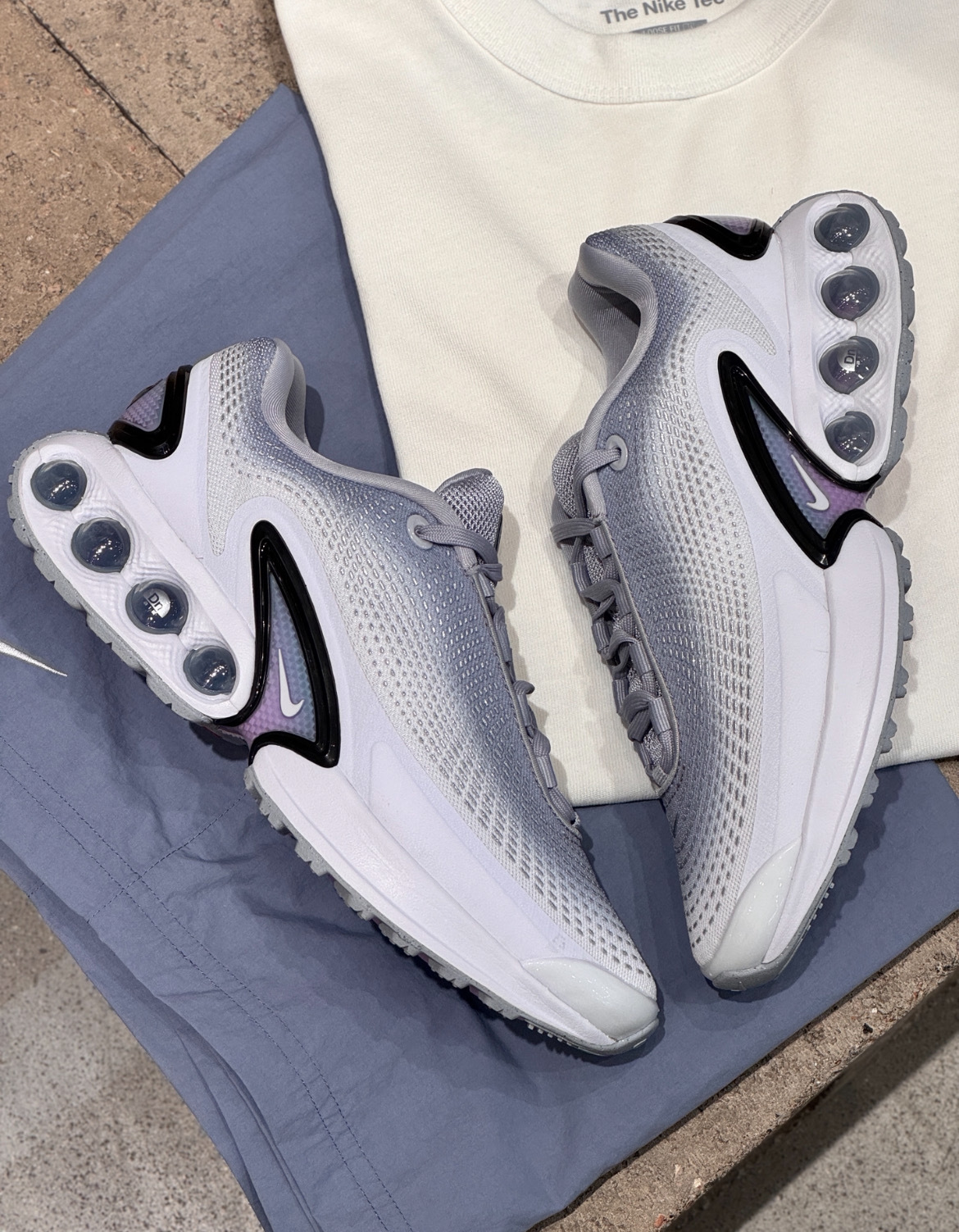 女鞋 NIKE W AIR MAX DN PRM 白灰色 漸層 氣墊 緩震 網布 厚底 運動 休閒鞋【HQ0013-001】