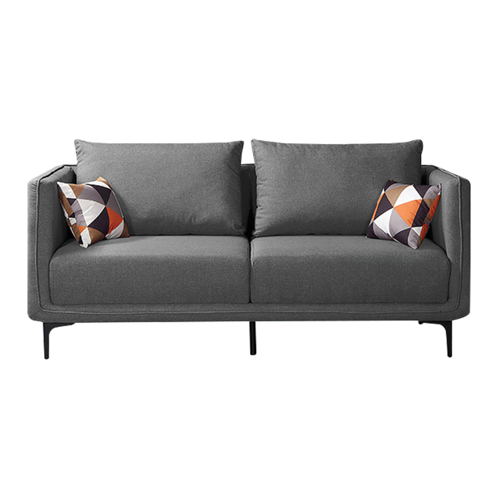 哈森灰色布面獨立筒沙發三人座/沙發椅-附抱枕
