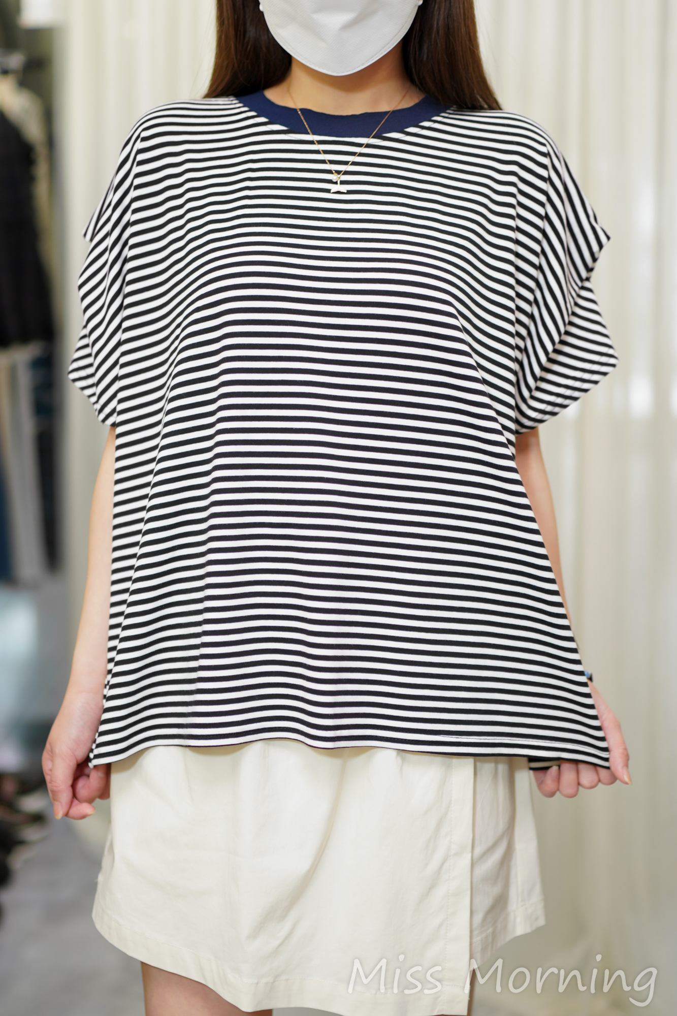 鬆身摺袖款上衣(14674)