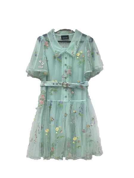 BB1EA151E1 小花刺繡短洋 (附本布腰帶 / 官網限定)