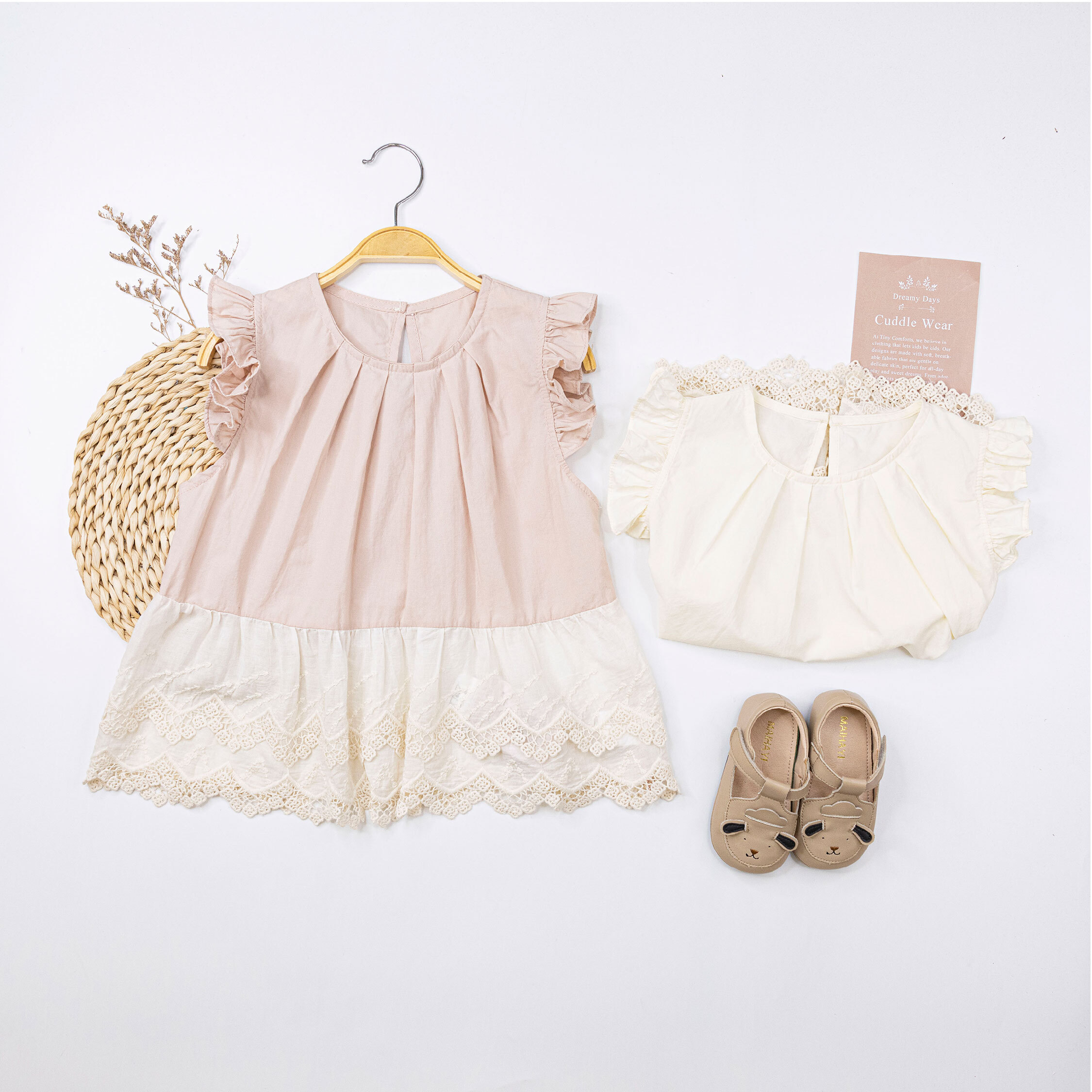 【H50715】氣質緹花層次拼接上衣